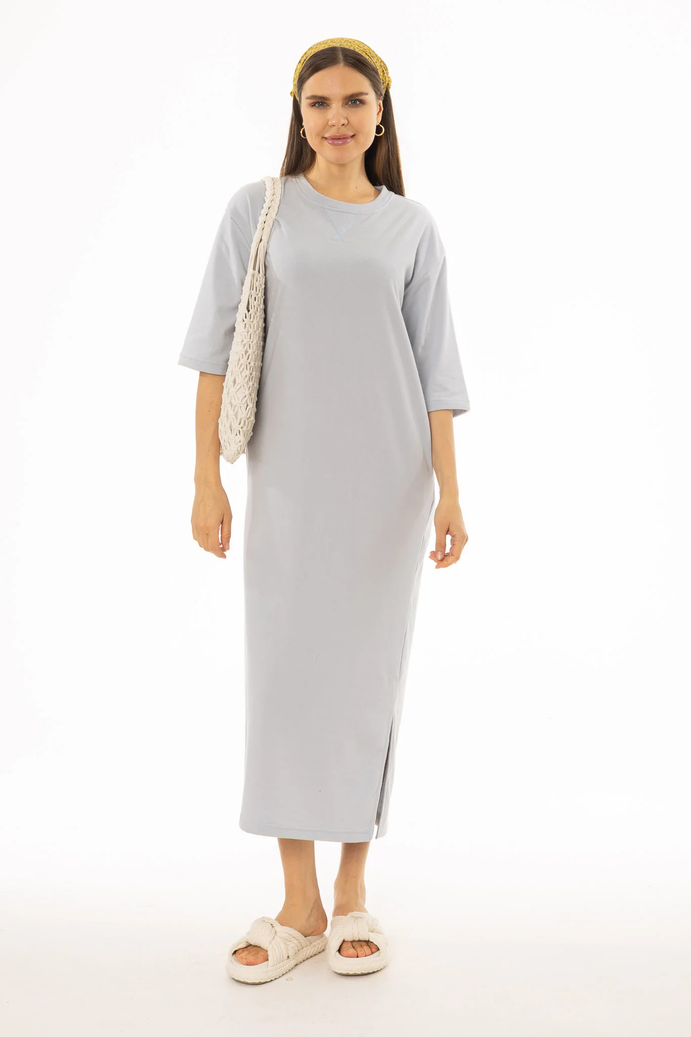 Light Blue Terry Maxi Dress - Image 4
