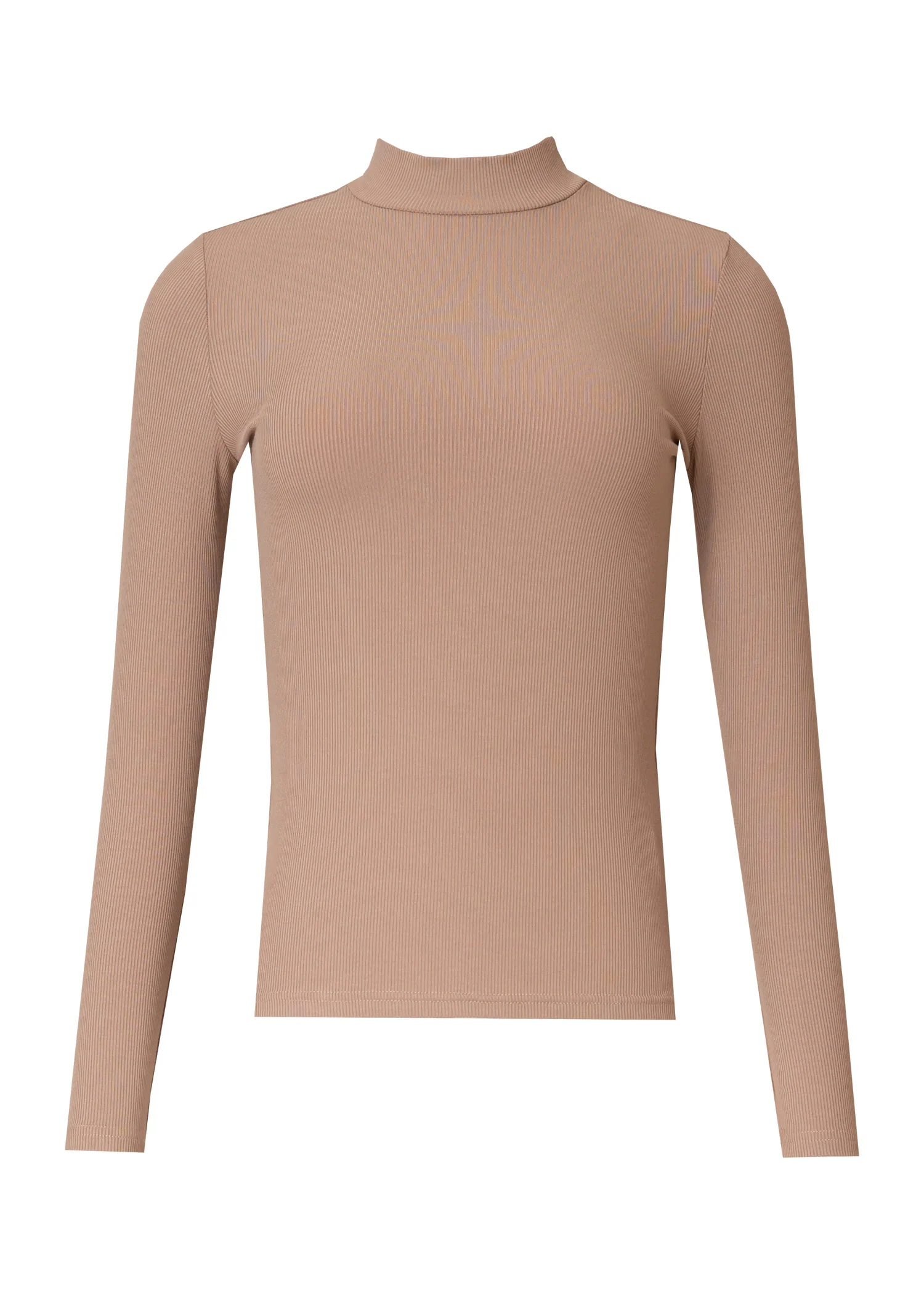 Light Brown Ribbed Mock Neck Top - Image 5