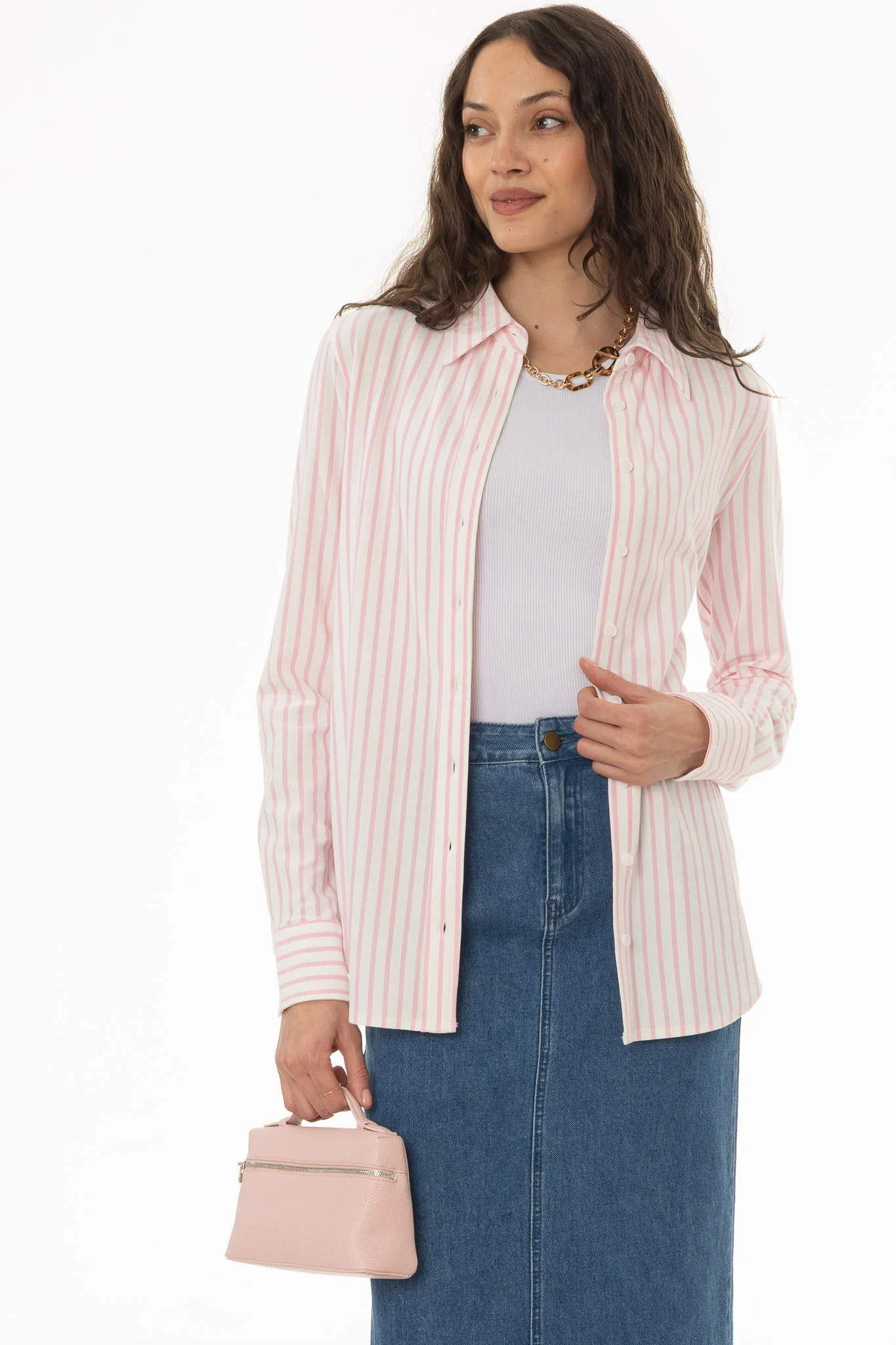 Light Pink Polo Button Up Shirt
