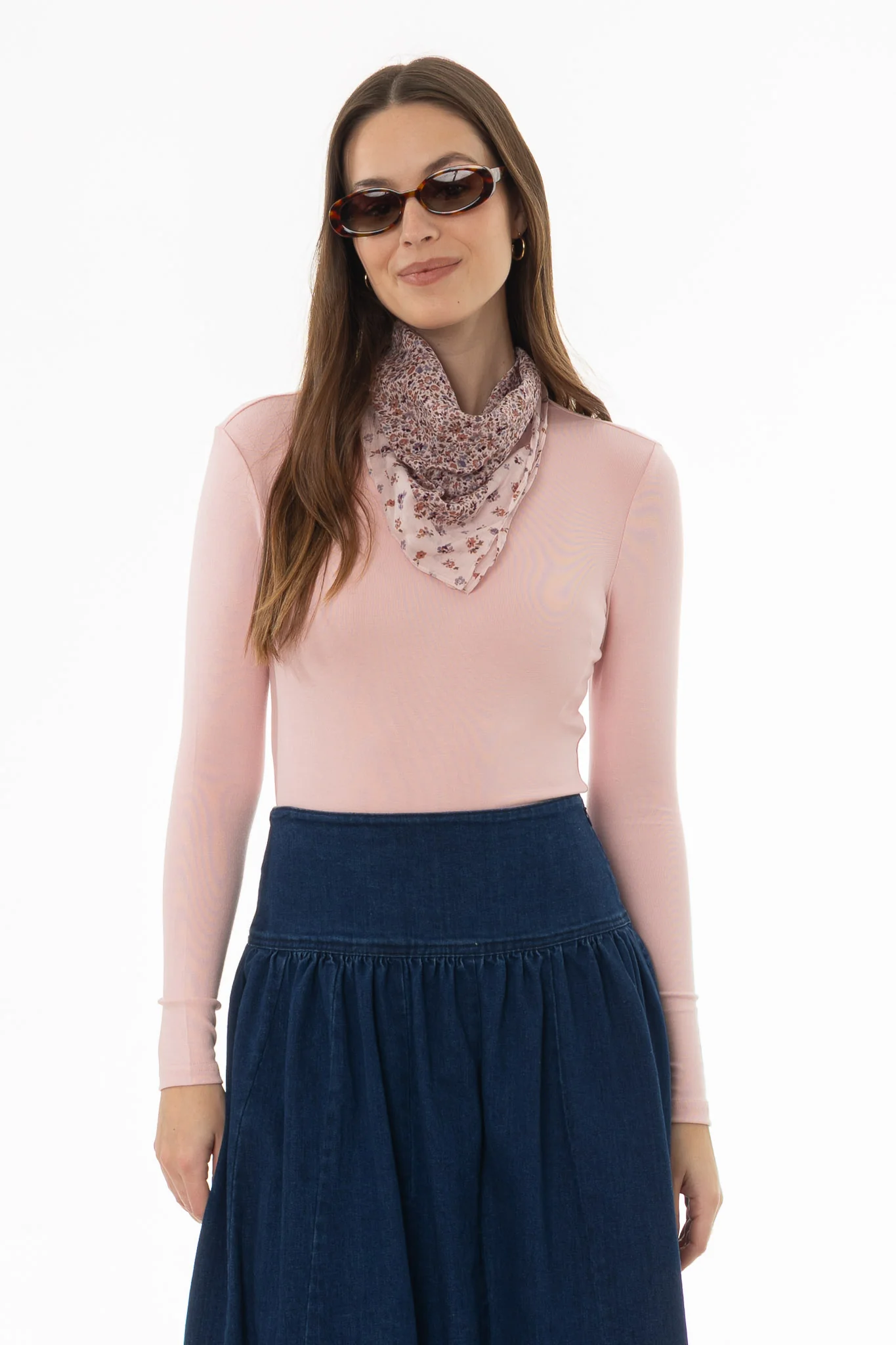 Light Pink Solid Long Sleeve T-Shirt - Image 5