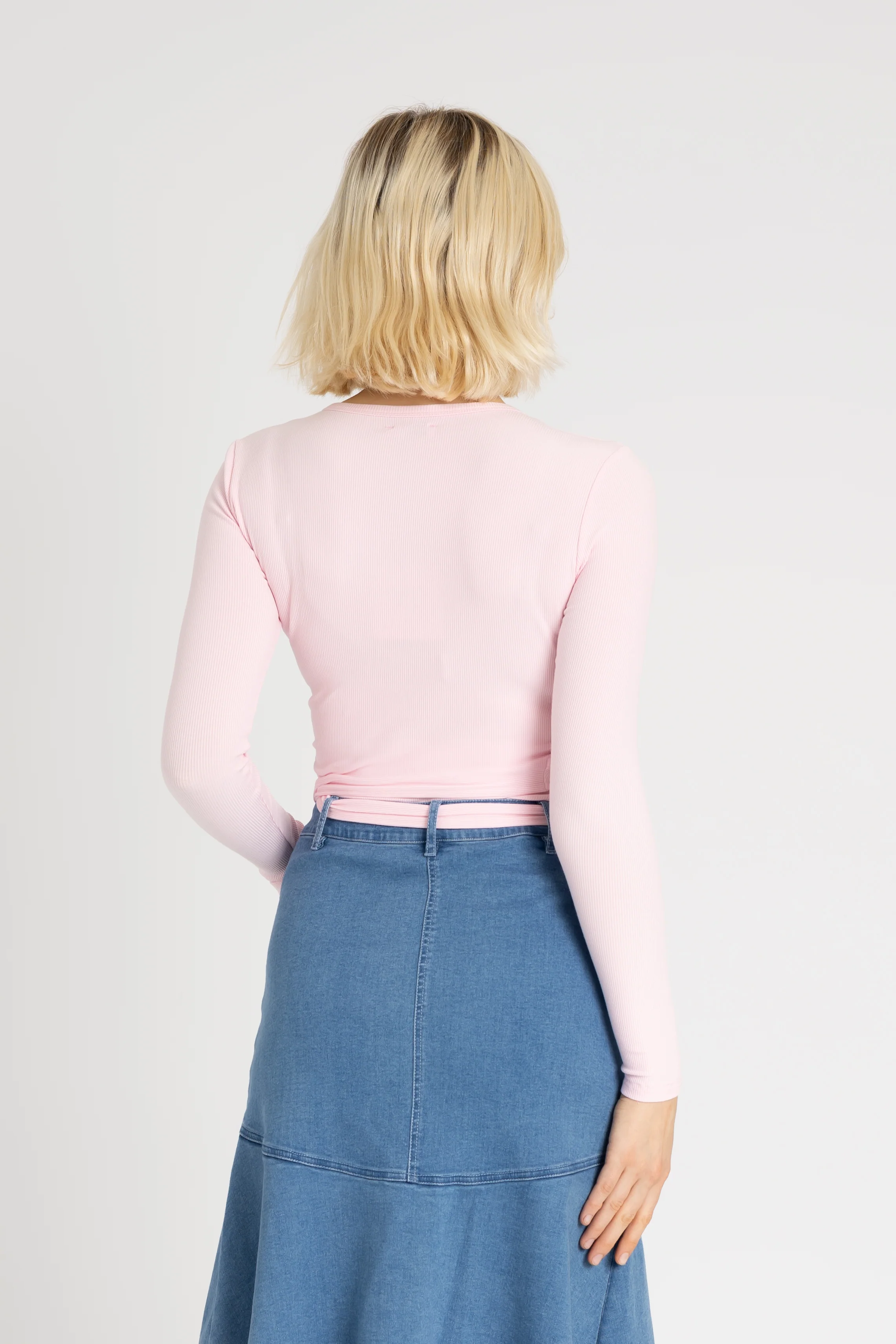 Light Pink Wrap T-Shirt - Image 3