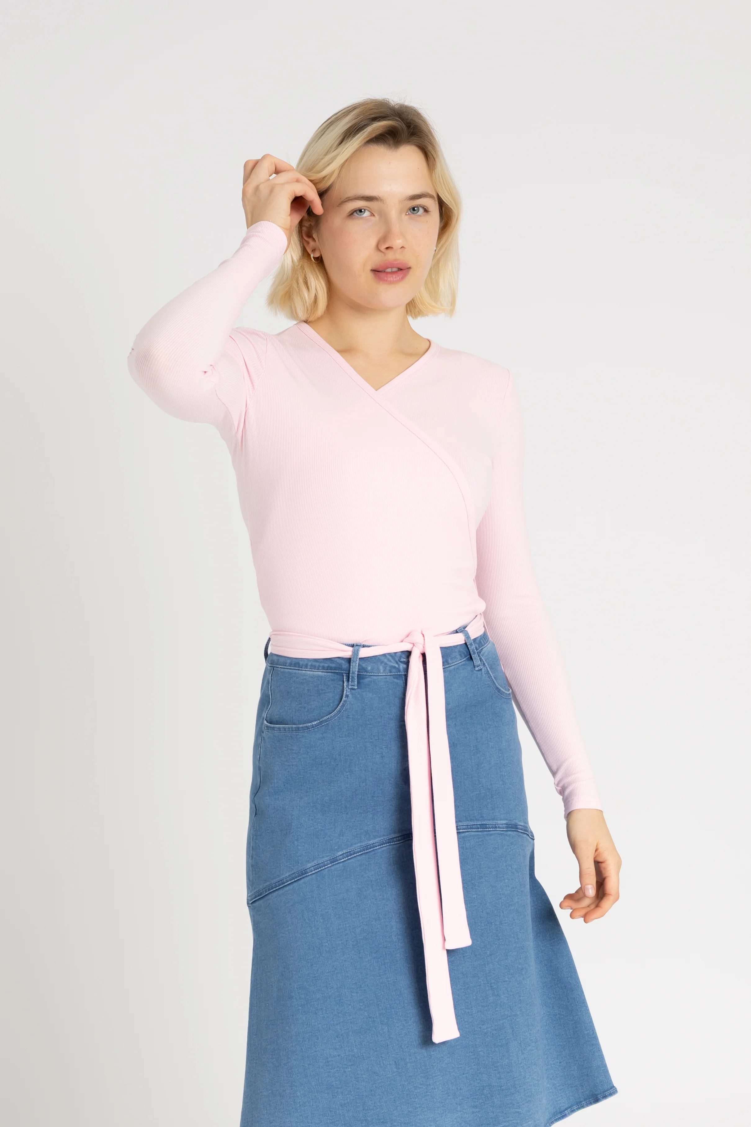Light Pink Wrap T-Shirt - Image 4