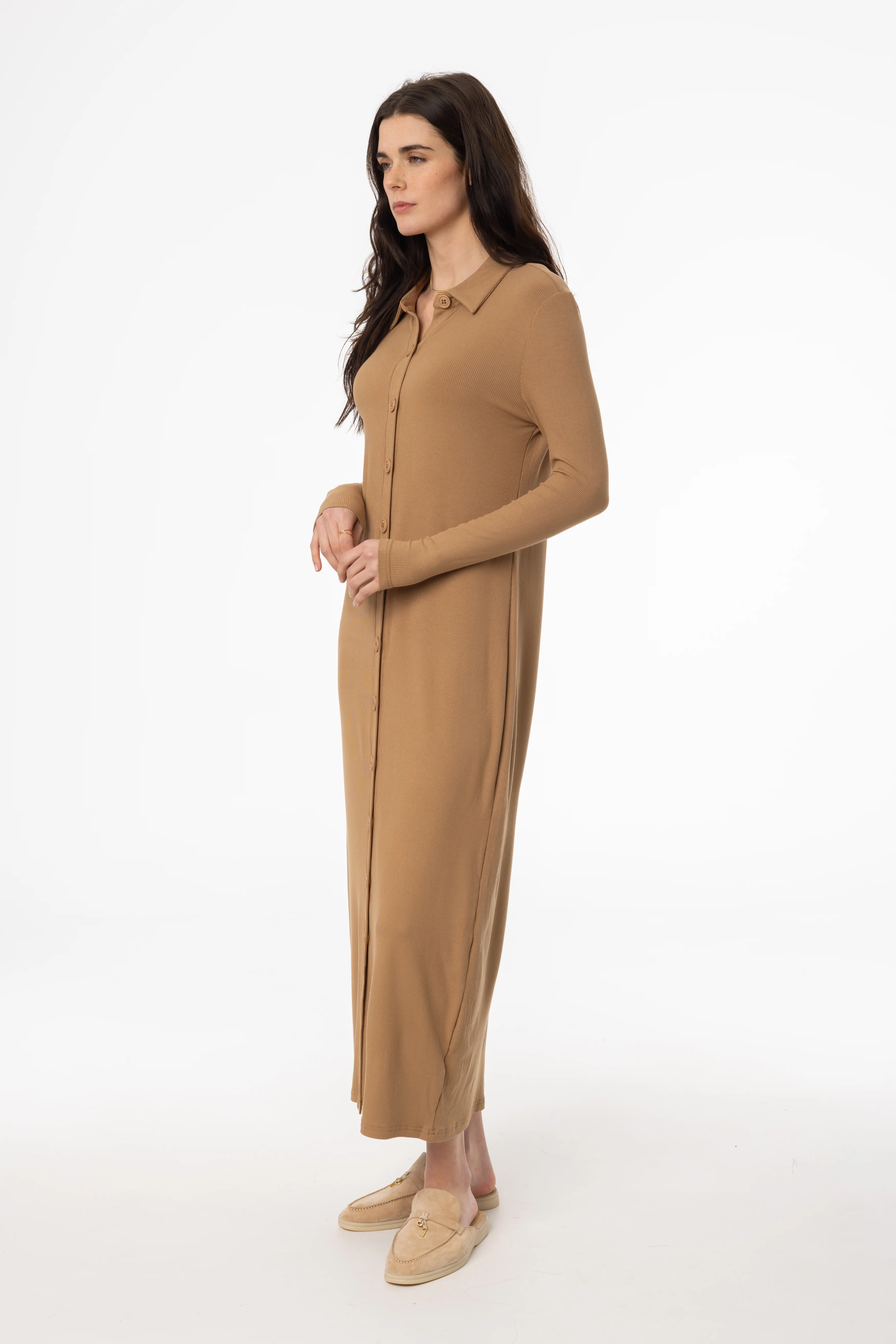 Mocha Cardi Maxi Dress - Image 2