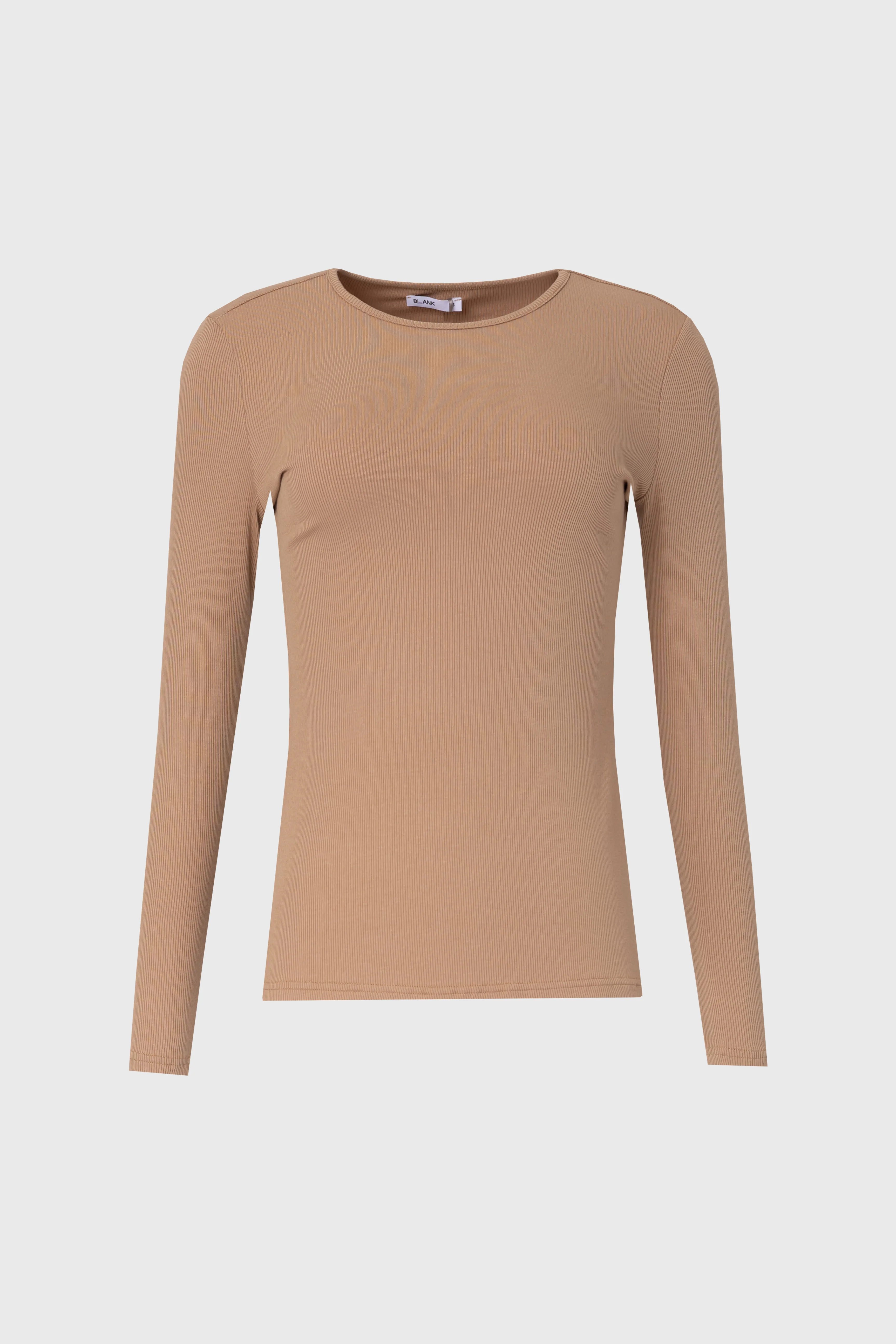 Mocha Long Sleeve Ribbed Tee - Image 5