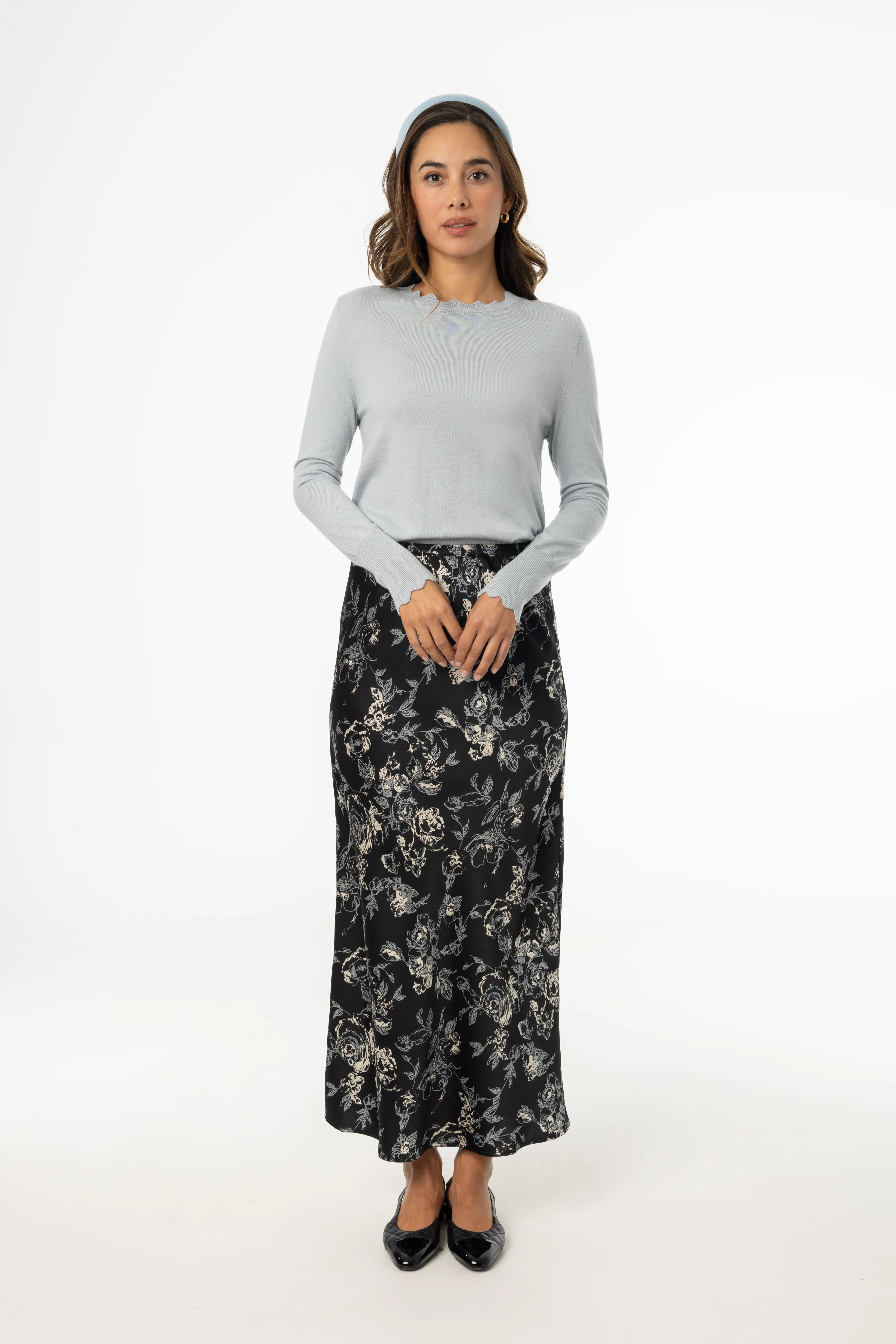 Multi Floral Printed Slip Skirt - Image 4