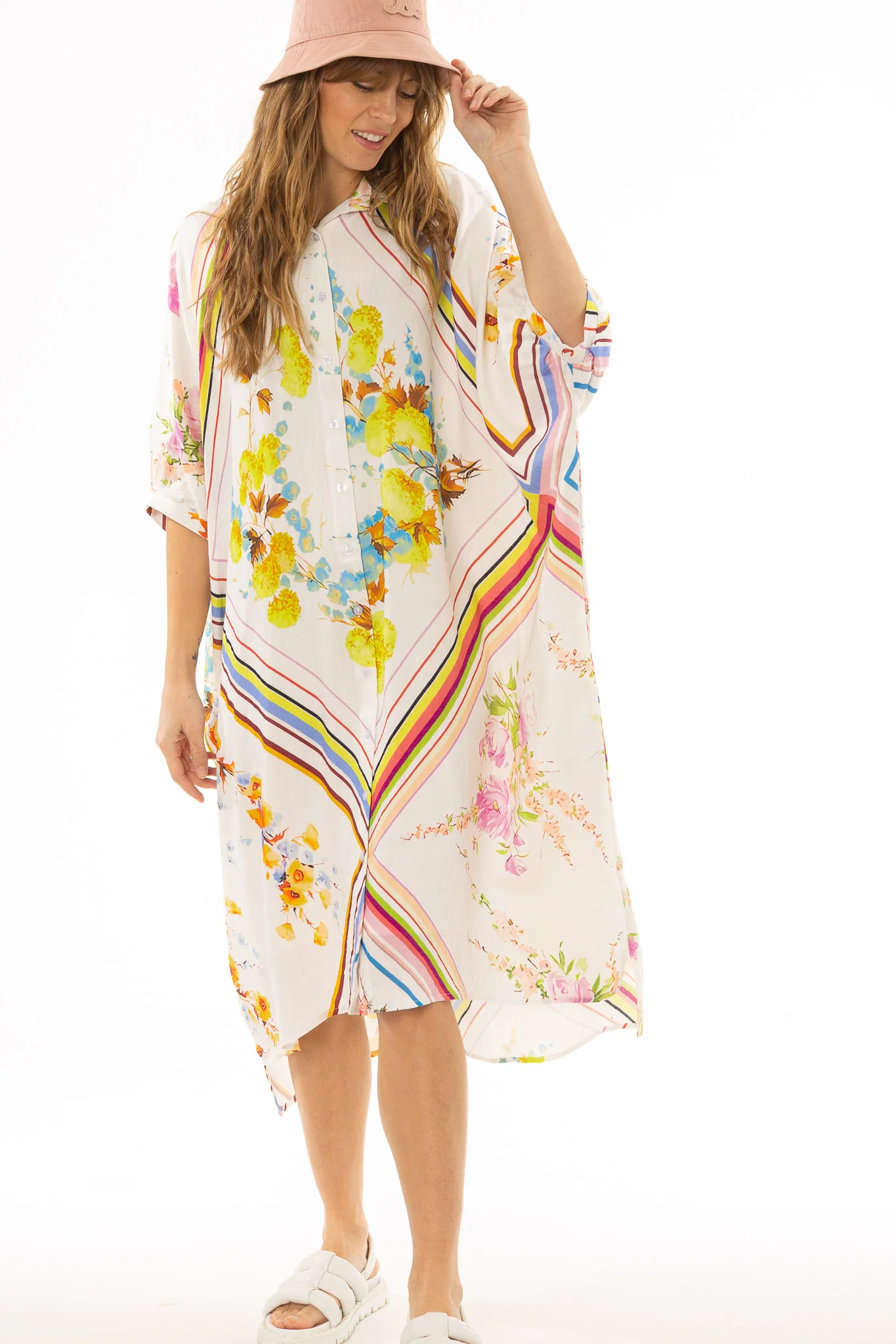 Multicolor Oversized Shirt Dress