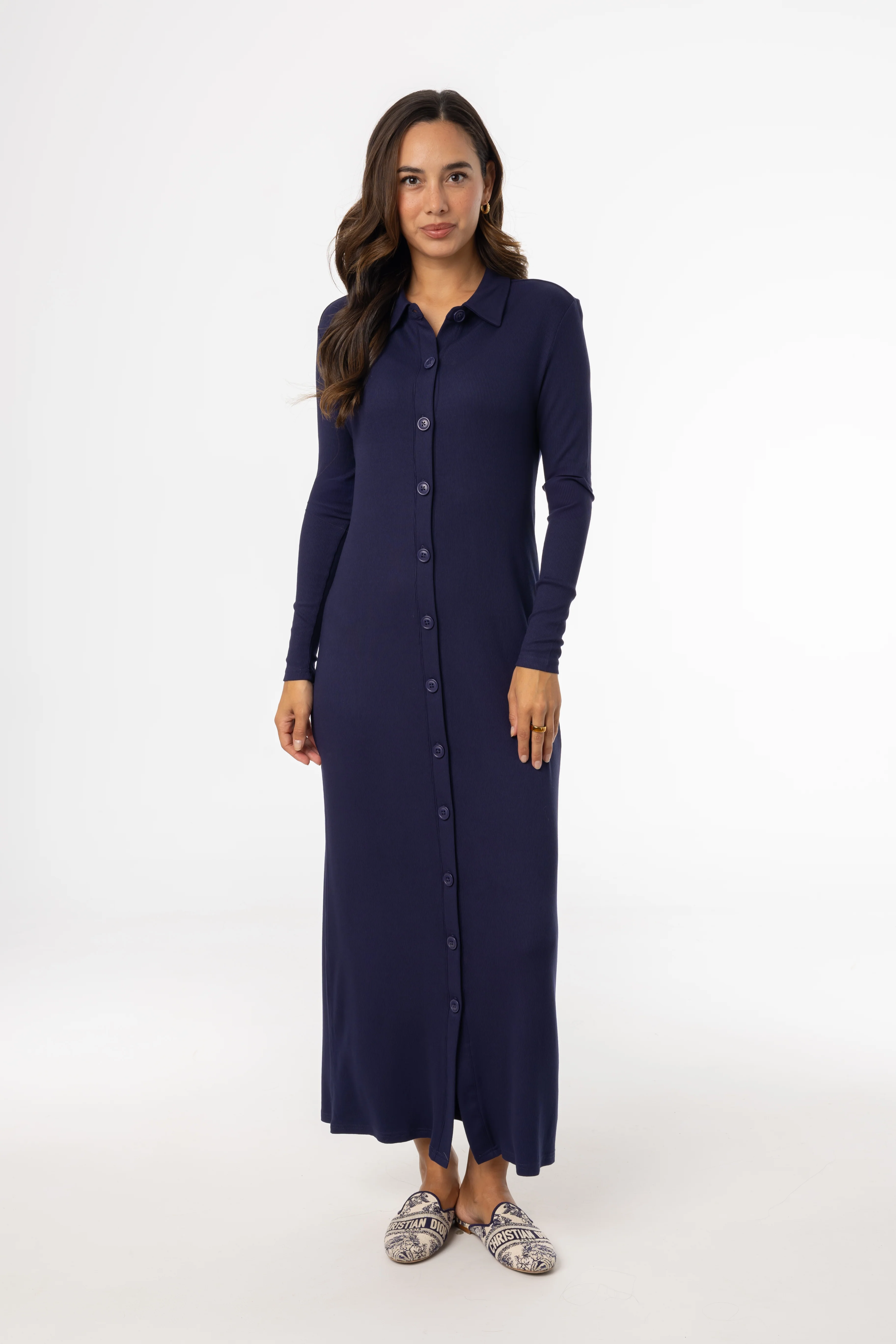 Navy Cardi Maxi Dress - Image 4