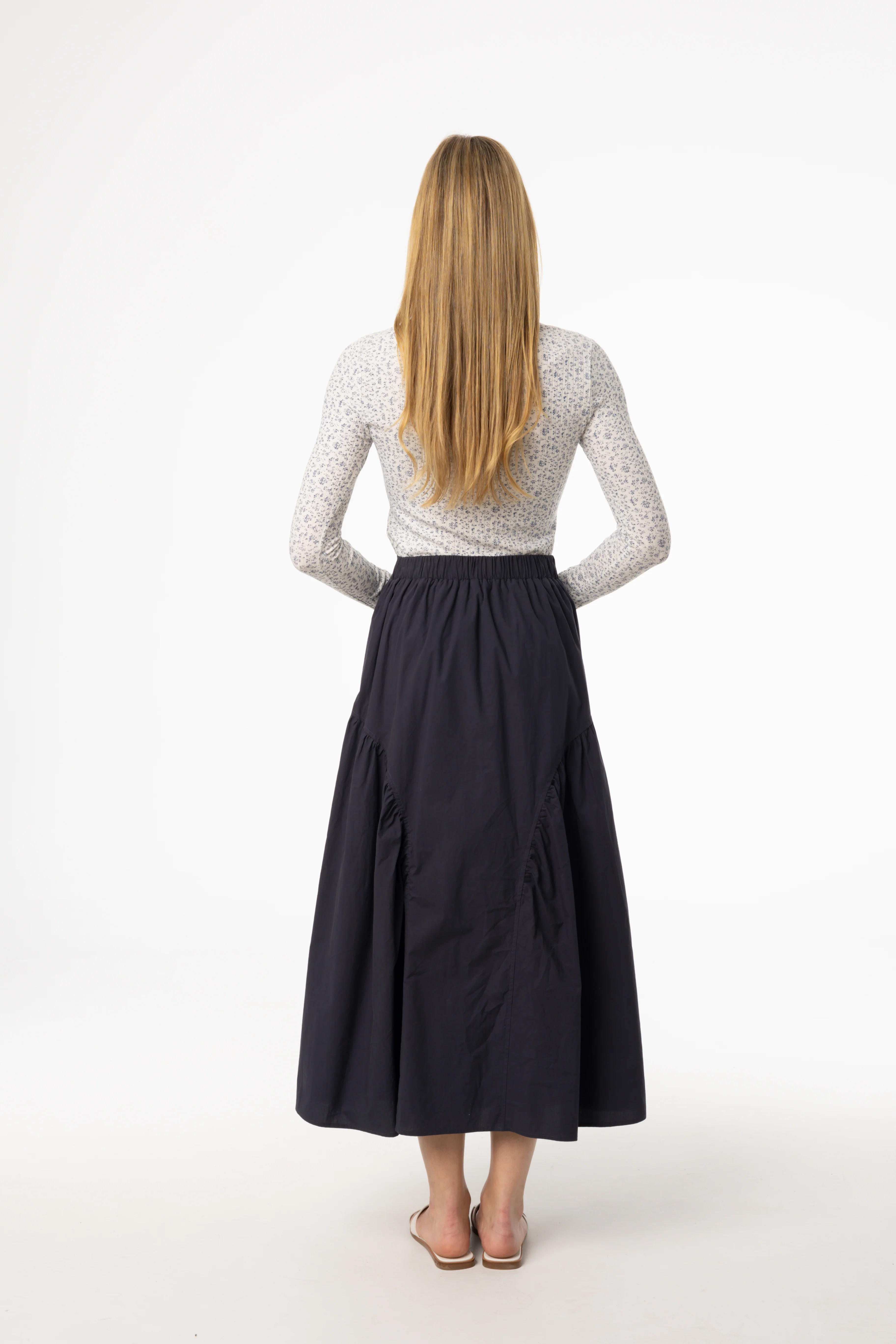 Navy Circle Seam Skirt - Image 3