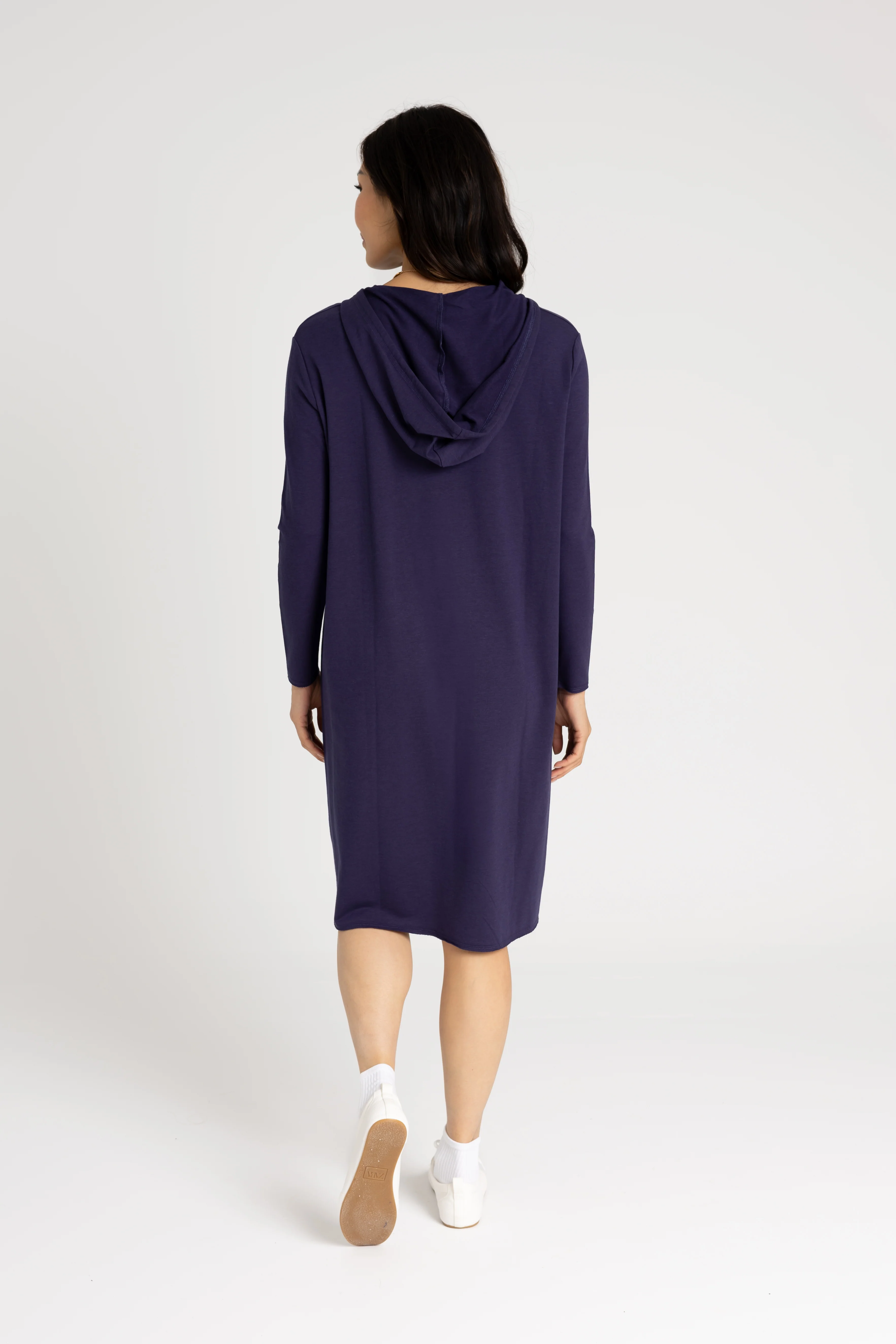 Navy Drawstring Hoodie Dress - Image 3