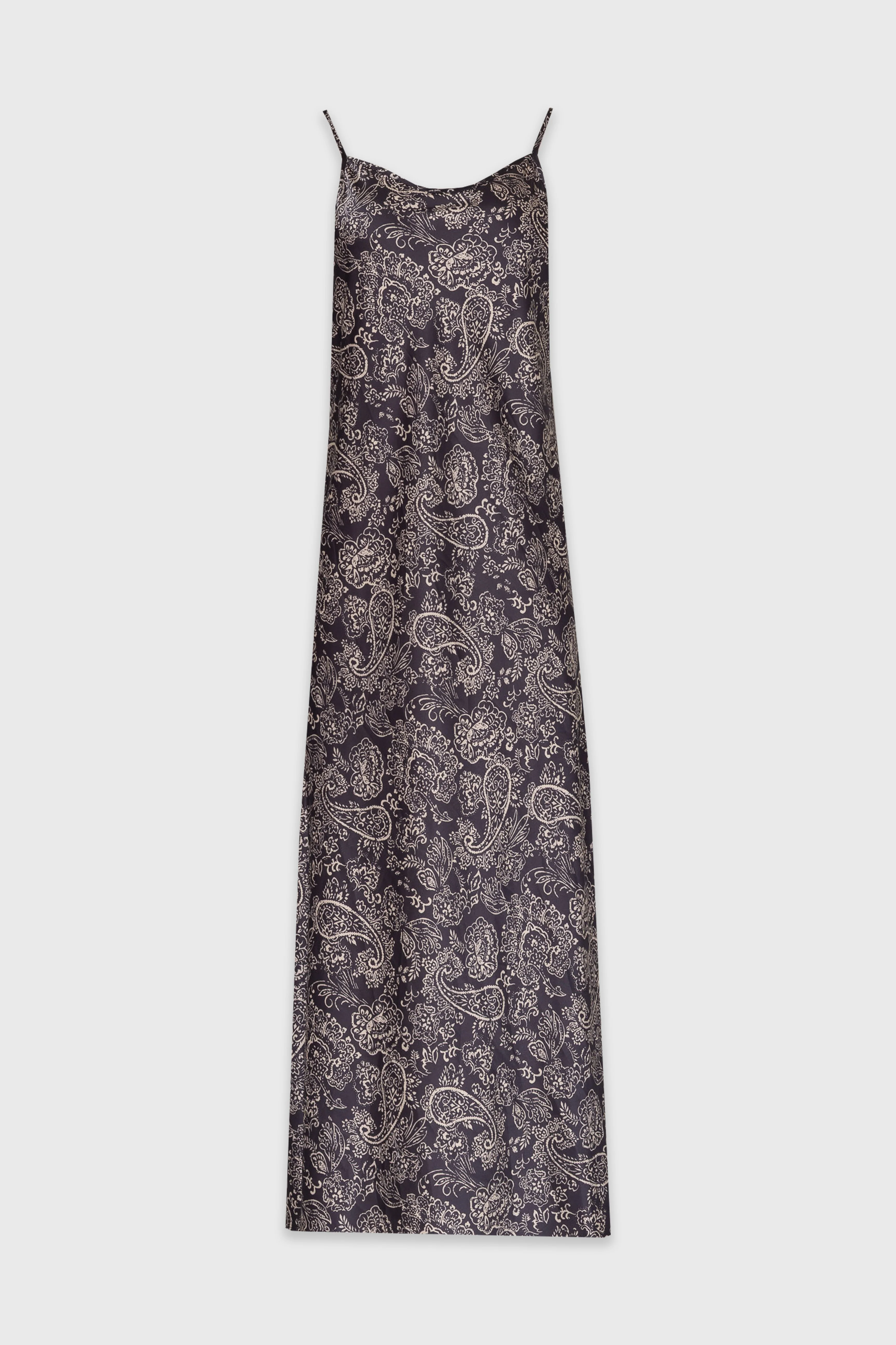 Navy Paisley Printed Slip Dress - Image 6