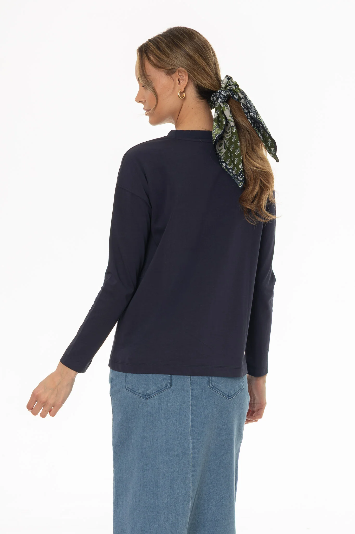 Navy Relaxed Fit long Sleeve T-Shirt - Image 4
