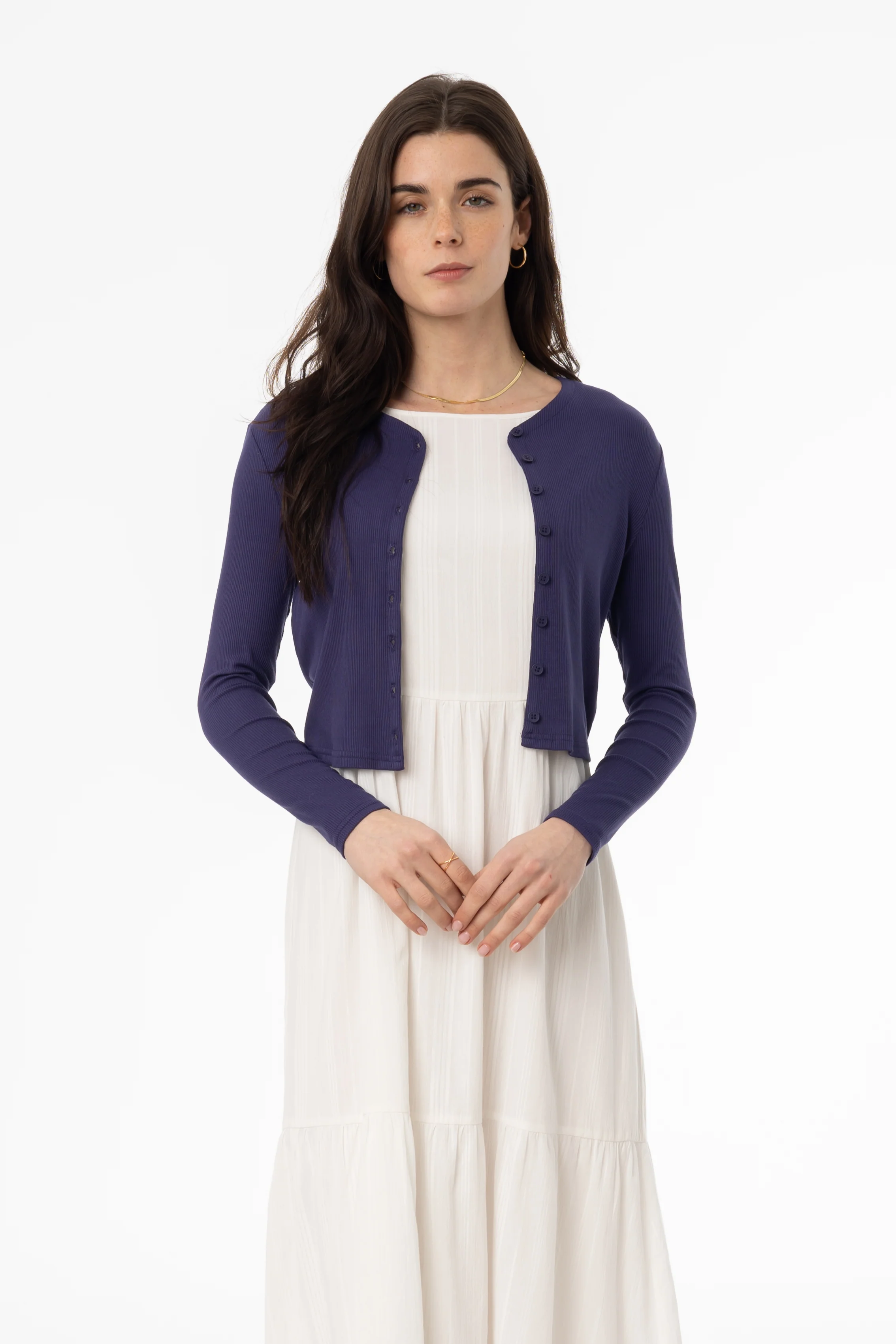 Navy Ribbed Cardigan