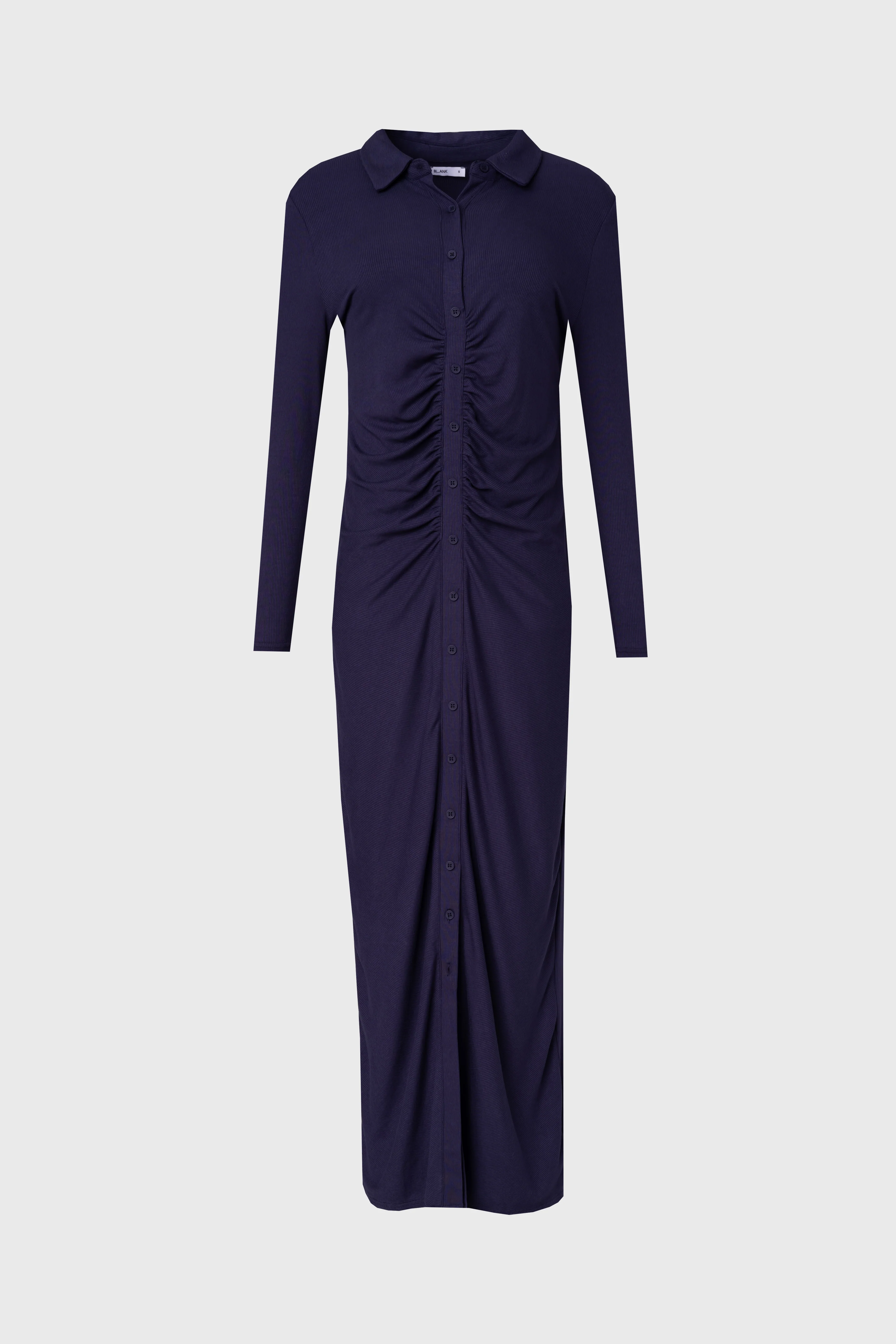 Navy Ruched Cardi Maxi Dress - Image 5