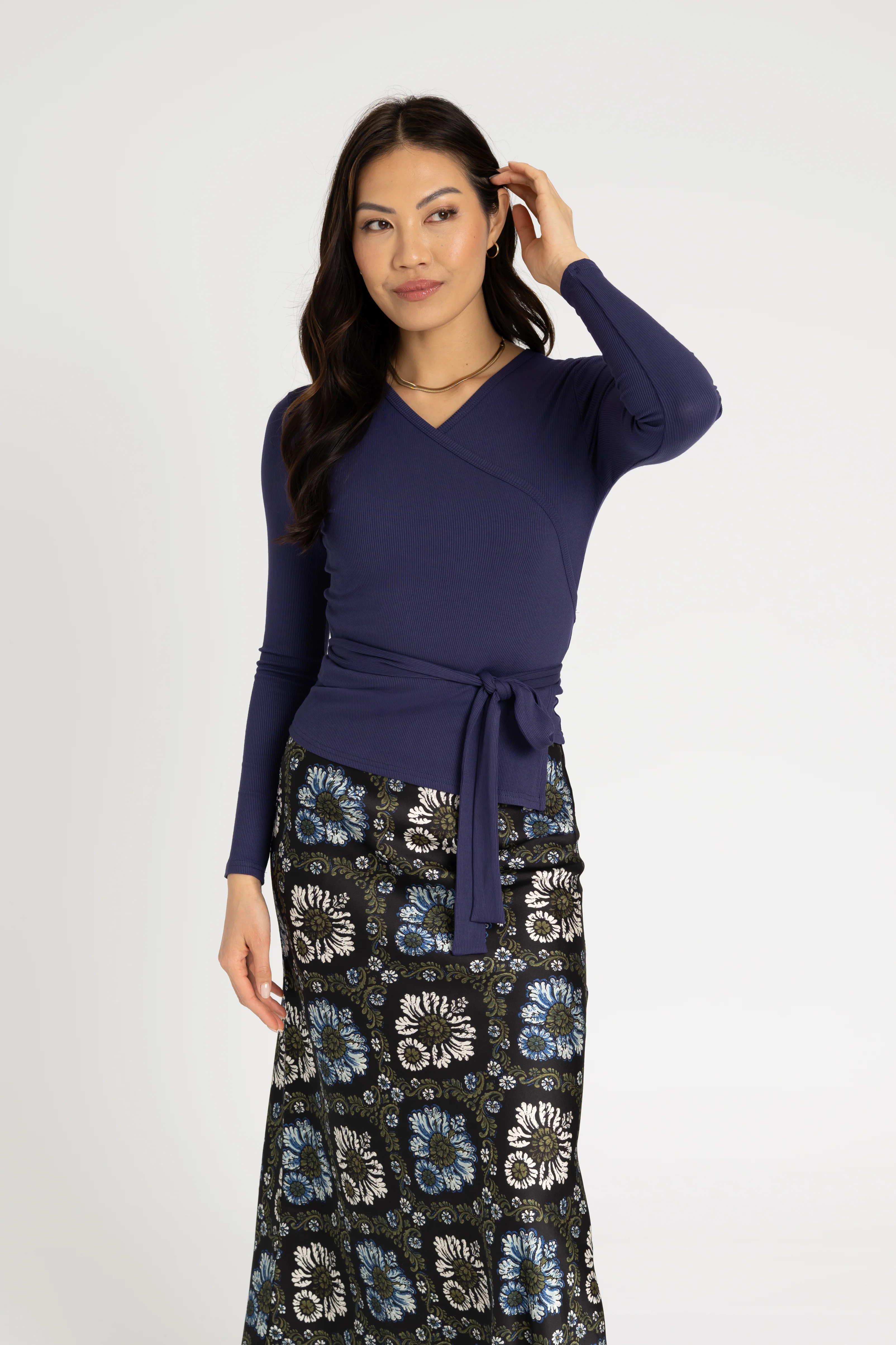 Navy Wrap T-Shirt - Image 3
