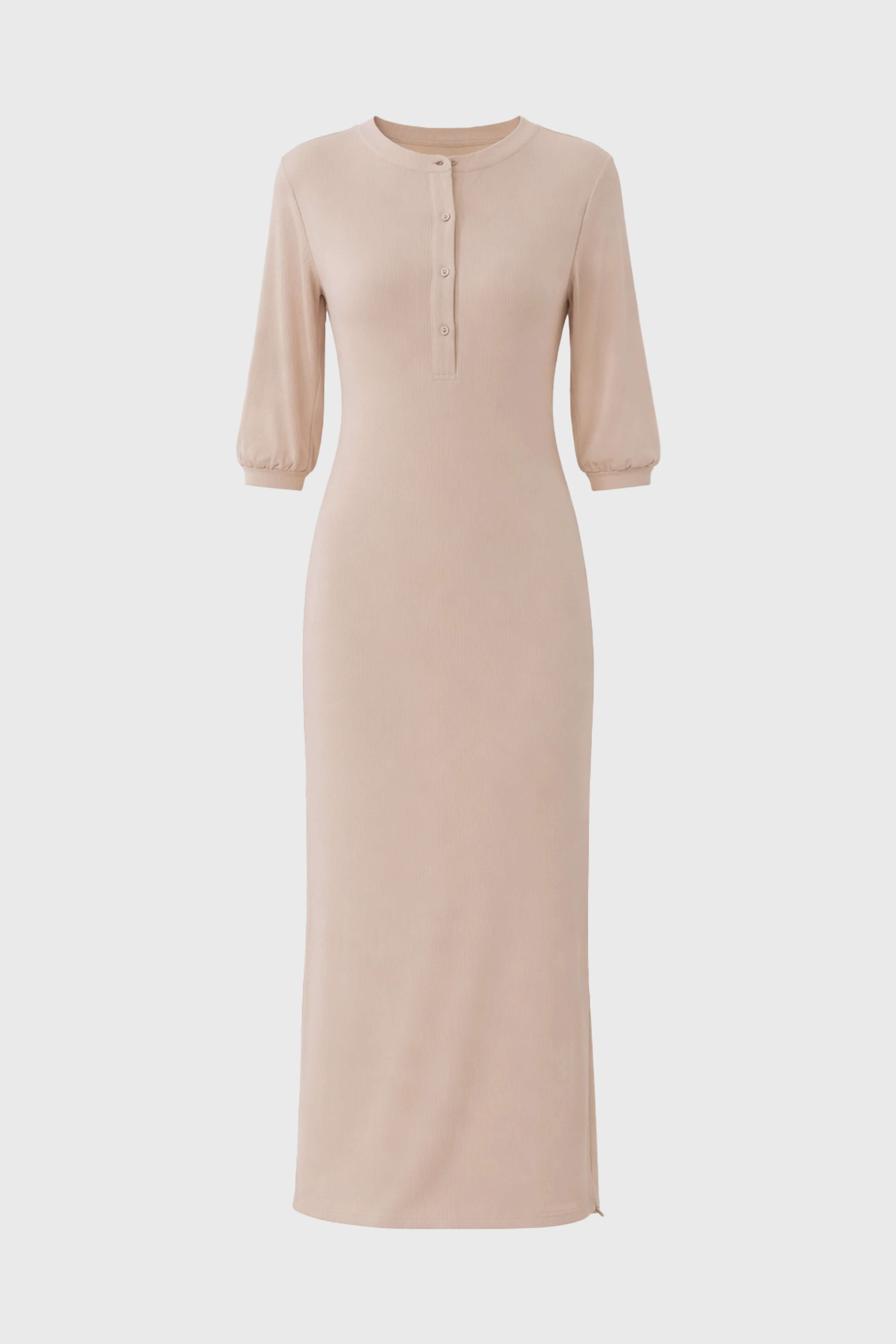 Oatmeal 3/4 Sleeve Maxi Dress - Image 6