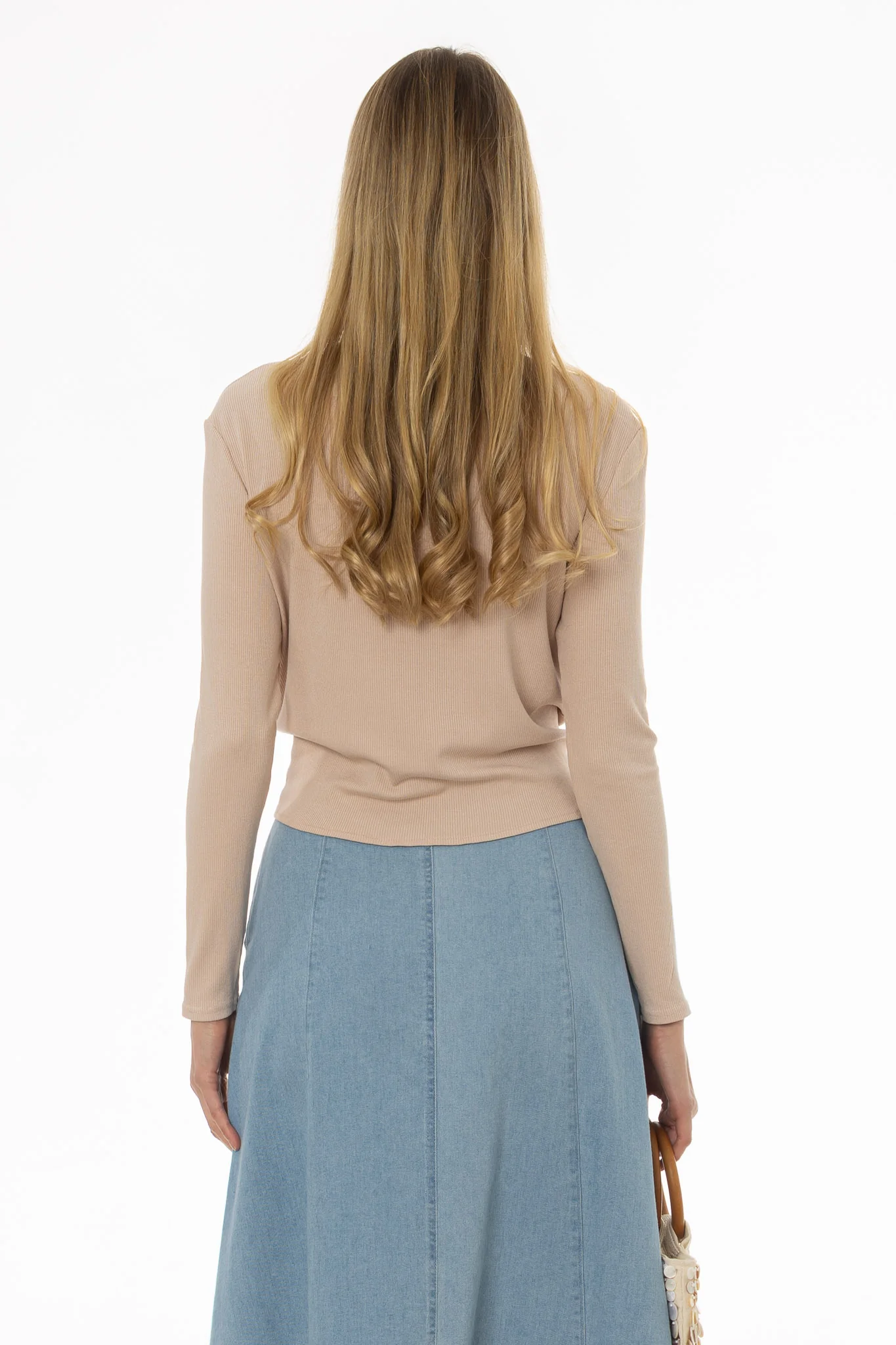Oatmeal Ribbed Tie T-Shirt - Image 4