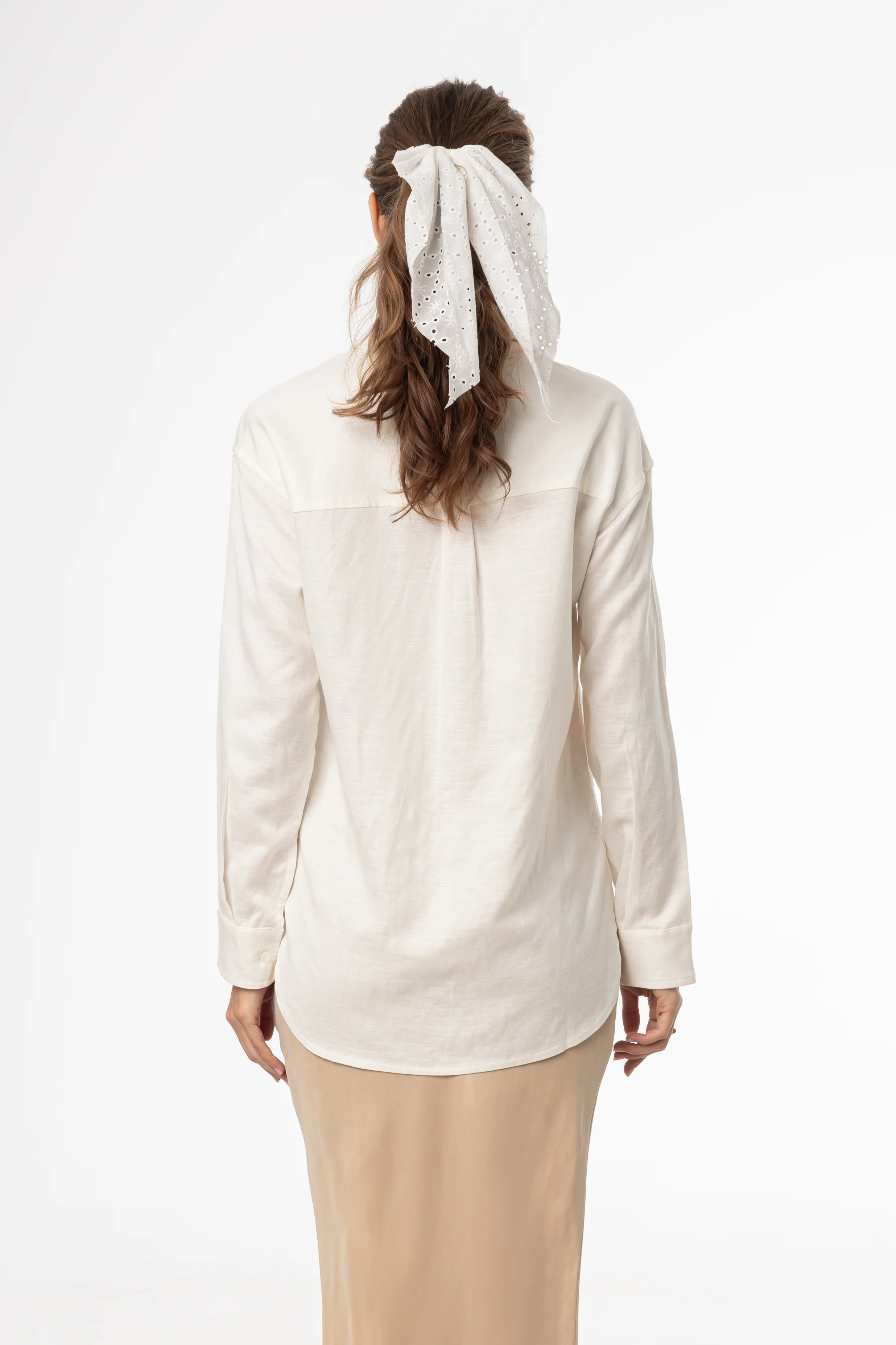 Off White Linen Blouse - Image 3