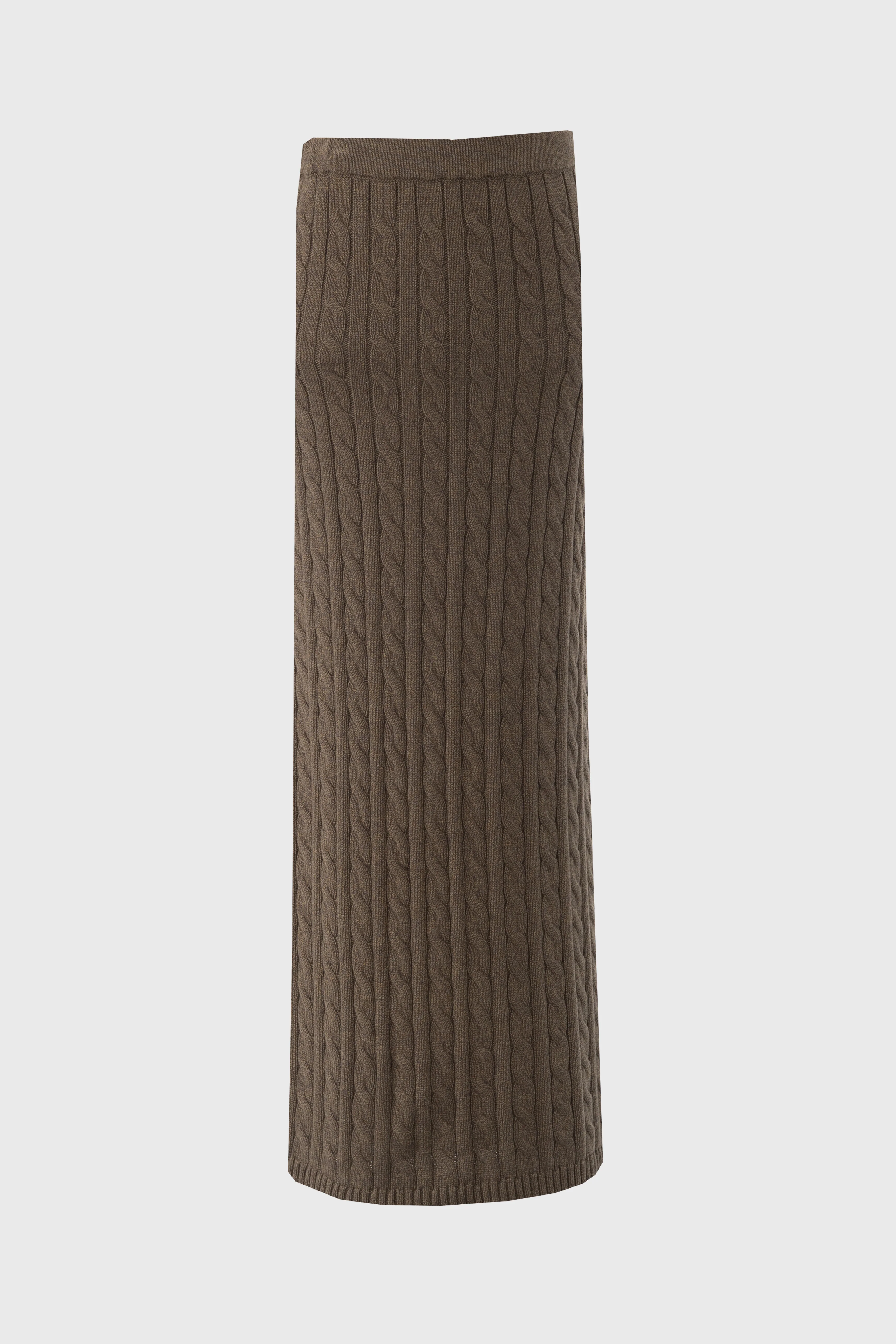 Olive Cable Knit Skirt - Image 5