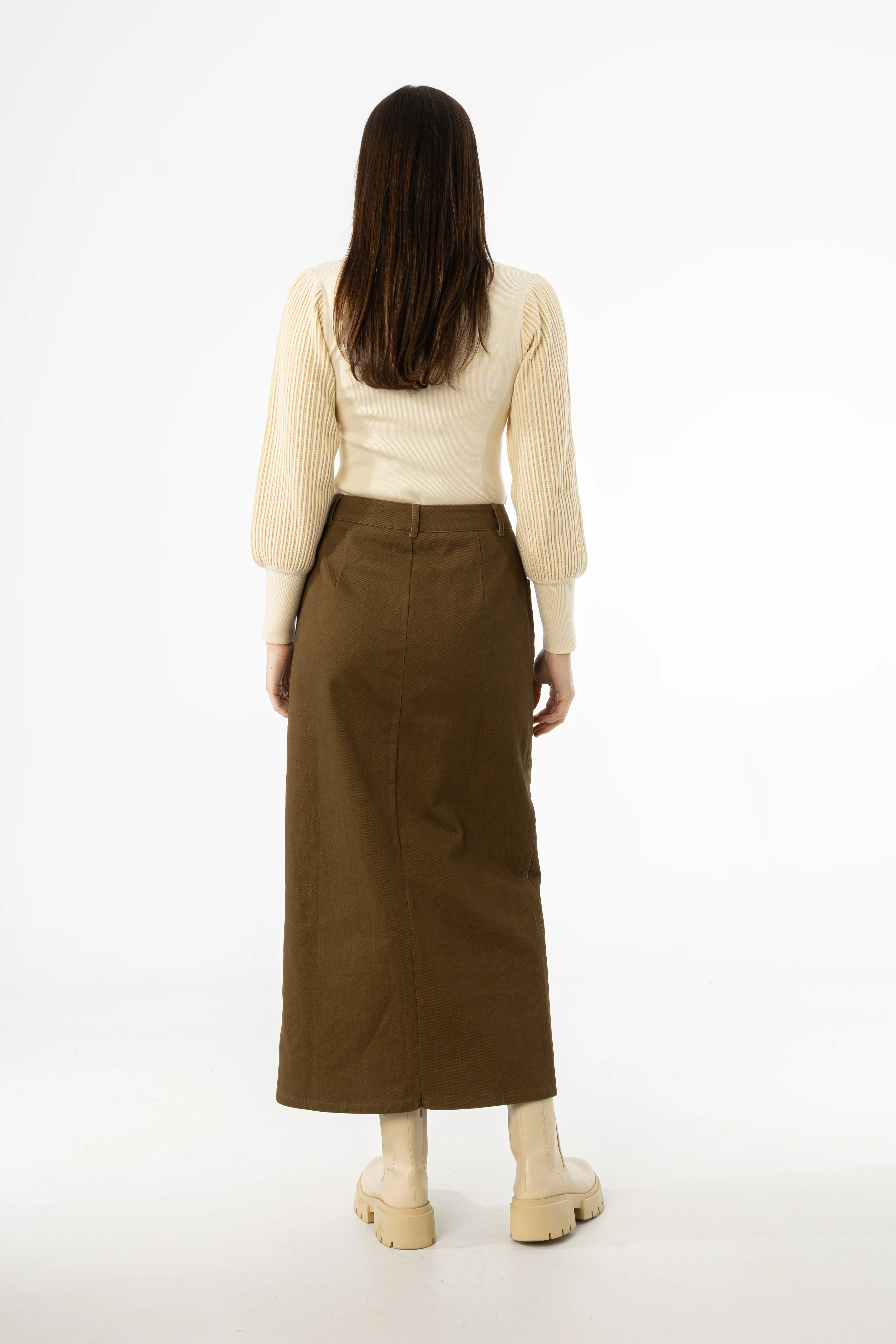 Olive Everyday Denim Skirt - Image 3
