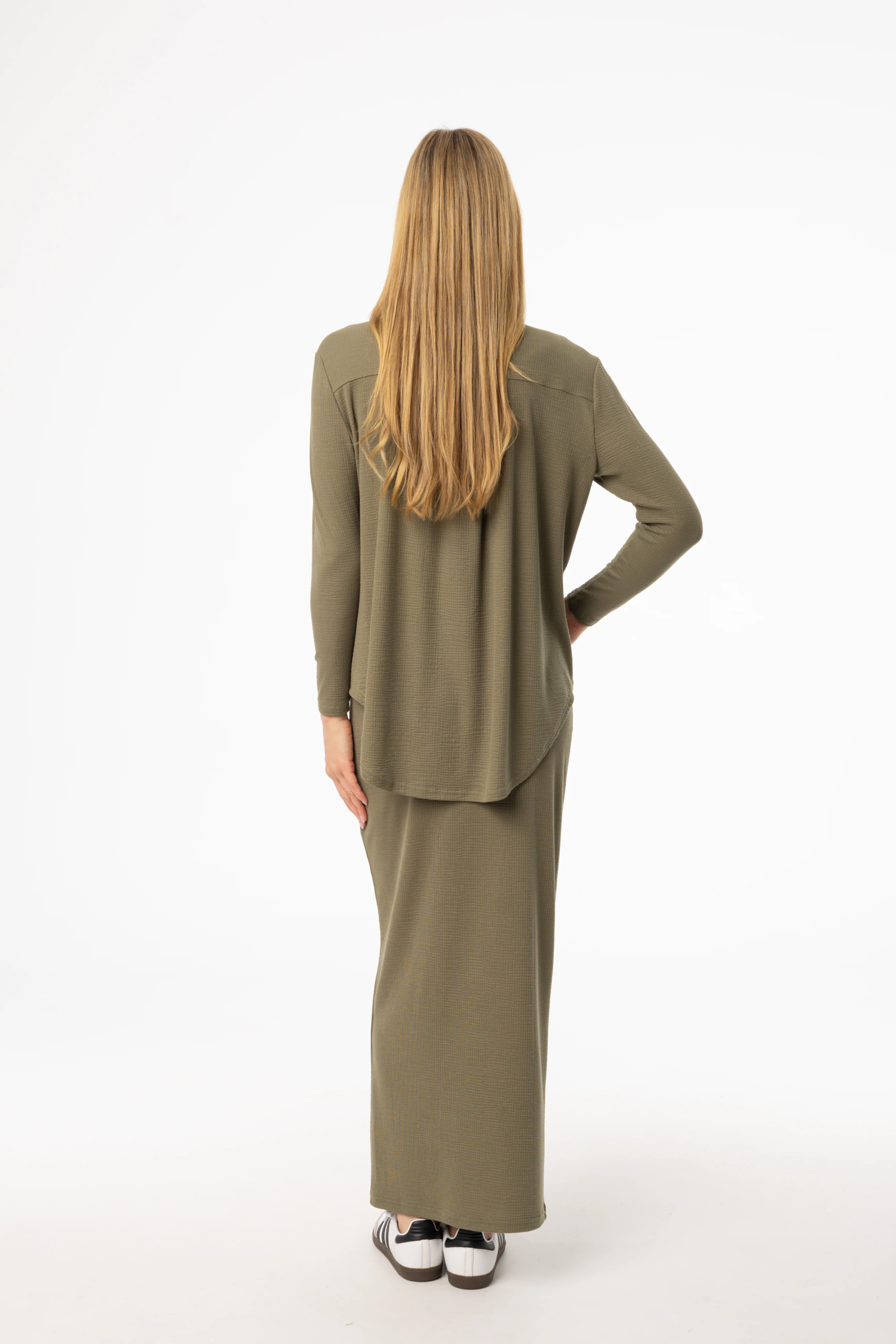 Olive Waved Skirt - Image 3