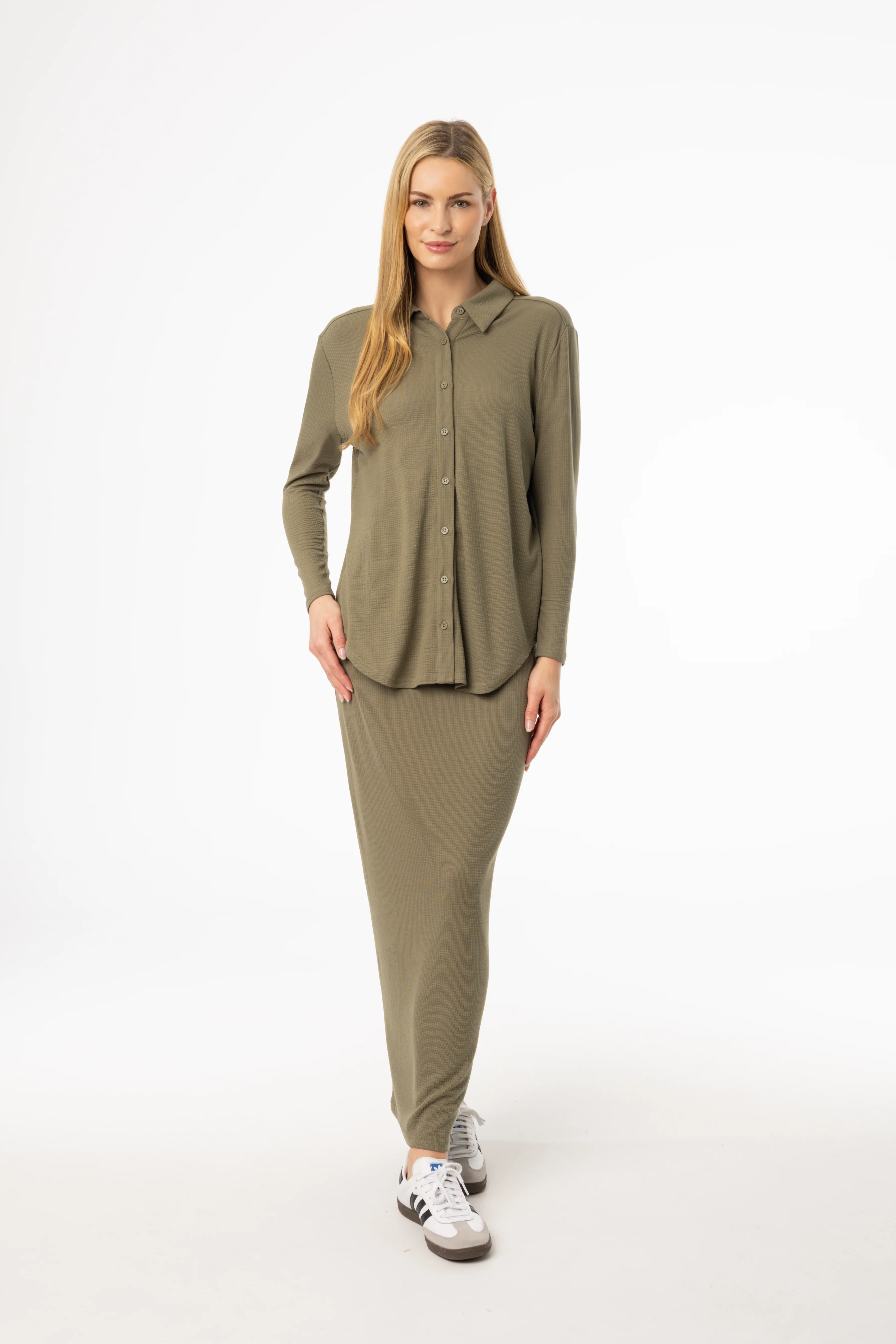Olive Waved Skirt - Image 4