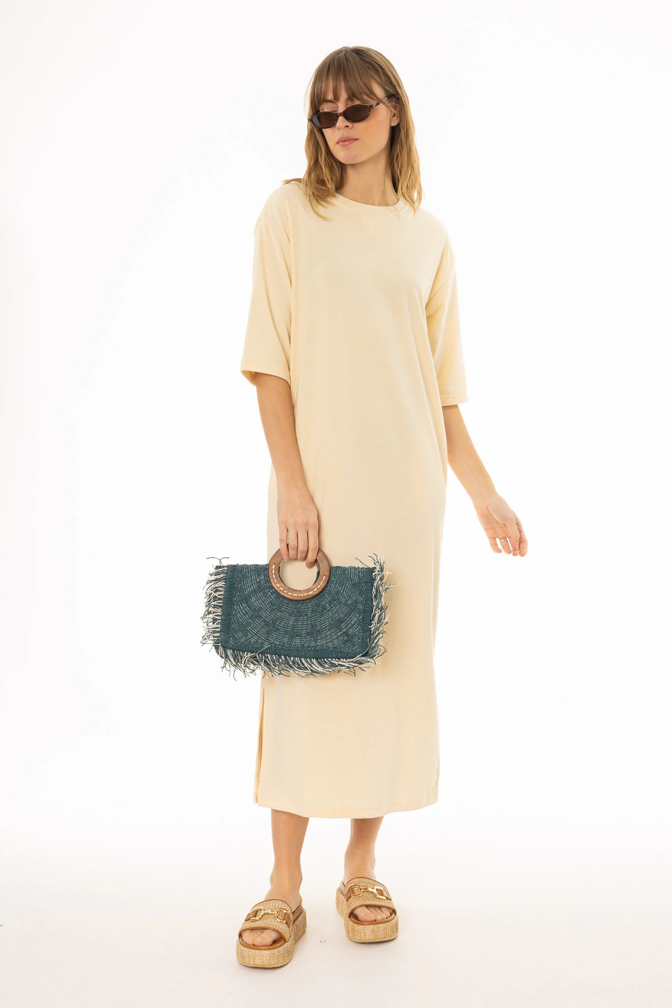 Pale Yellow Terry Maxi Dress - Image 2