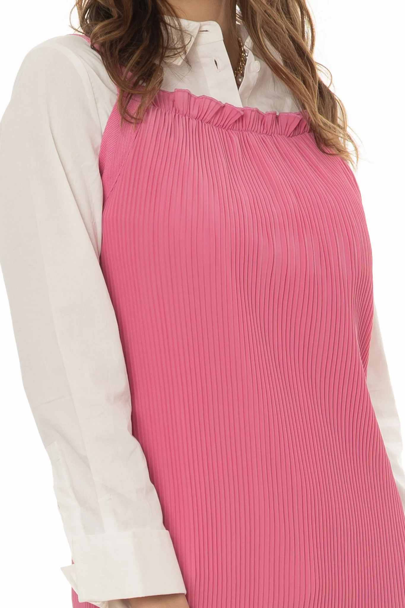 Pink Accordion Pleat Maxi Jumper - Image 2