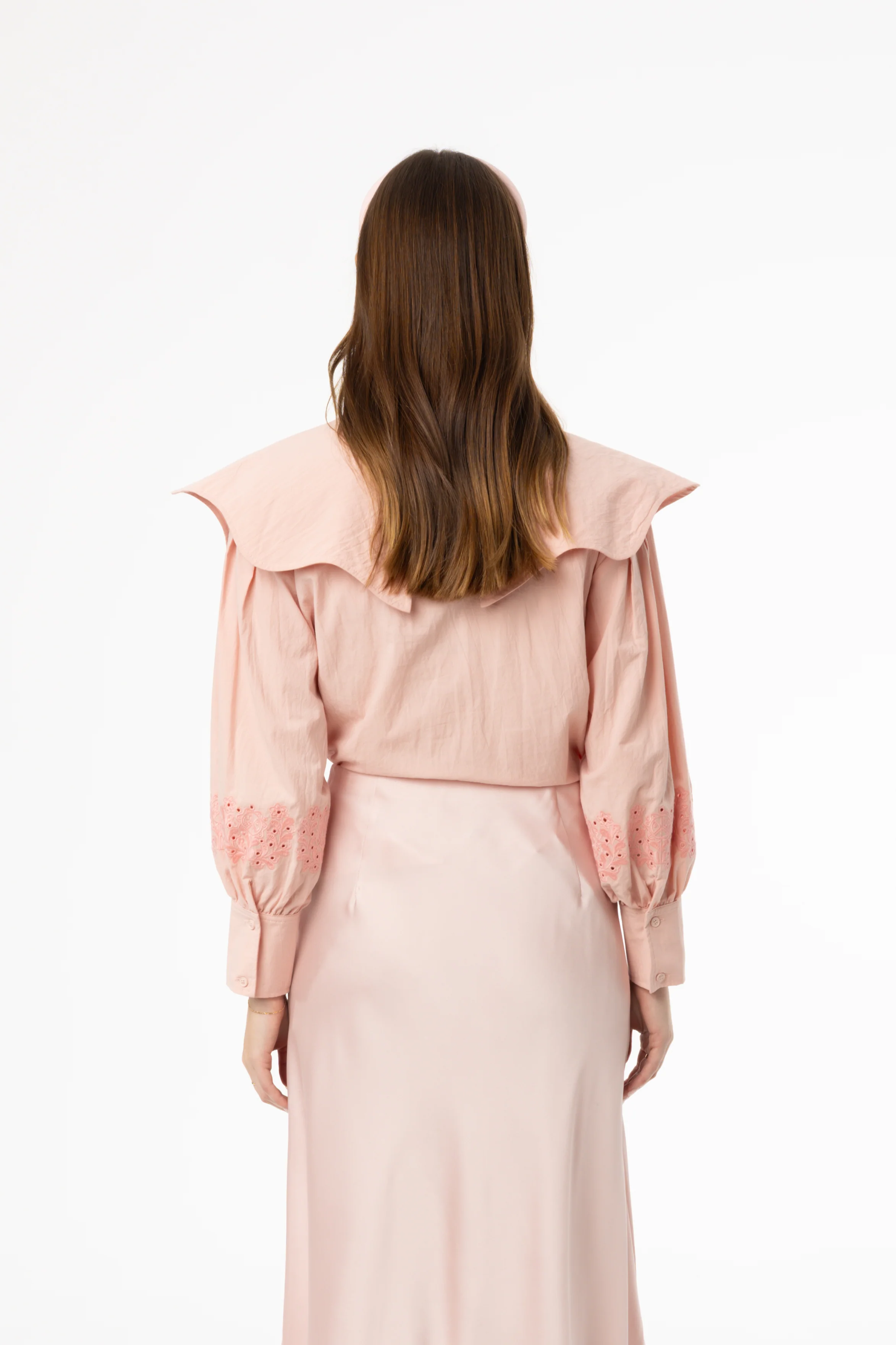 Pink Floral Embroidered Blouse - Image 3