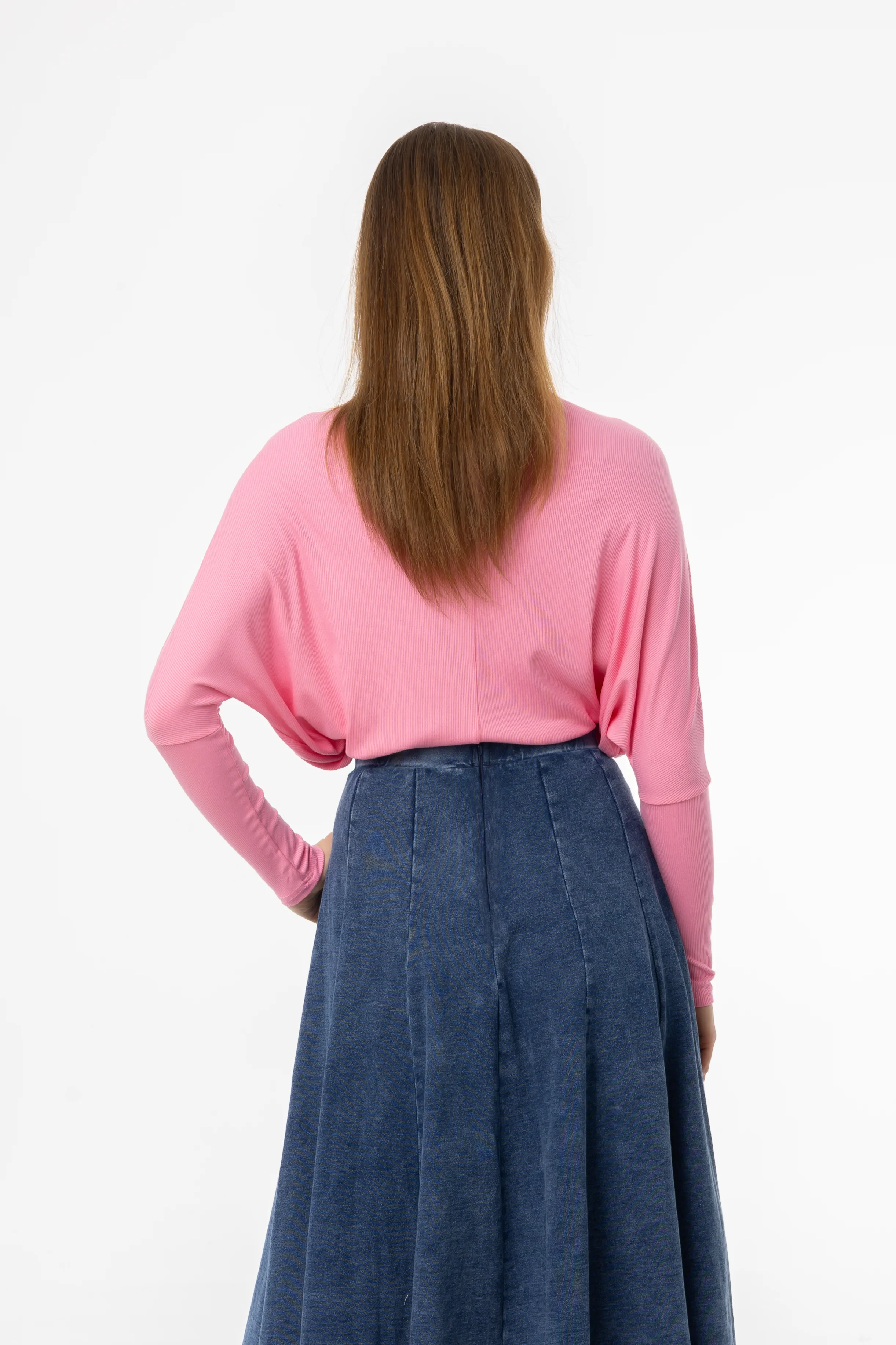 Pink Henley Dolman T-Shirt - Image 3