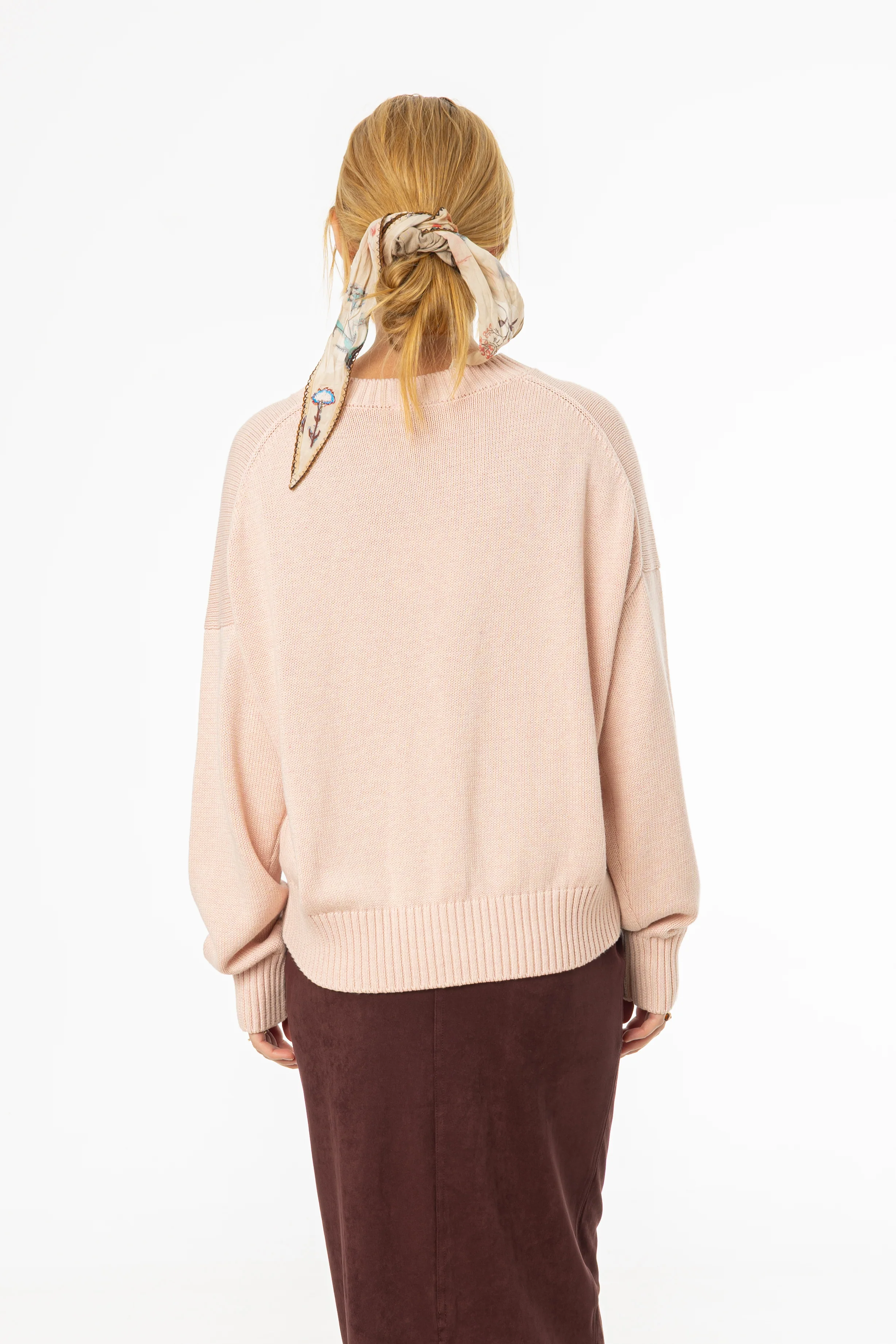 Pink High-Low Oversized Sweater - Image 3