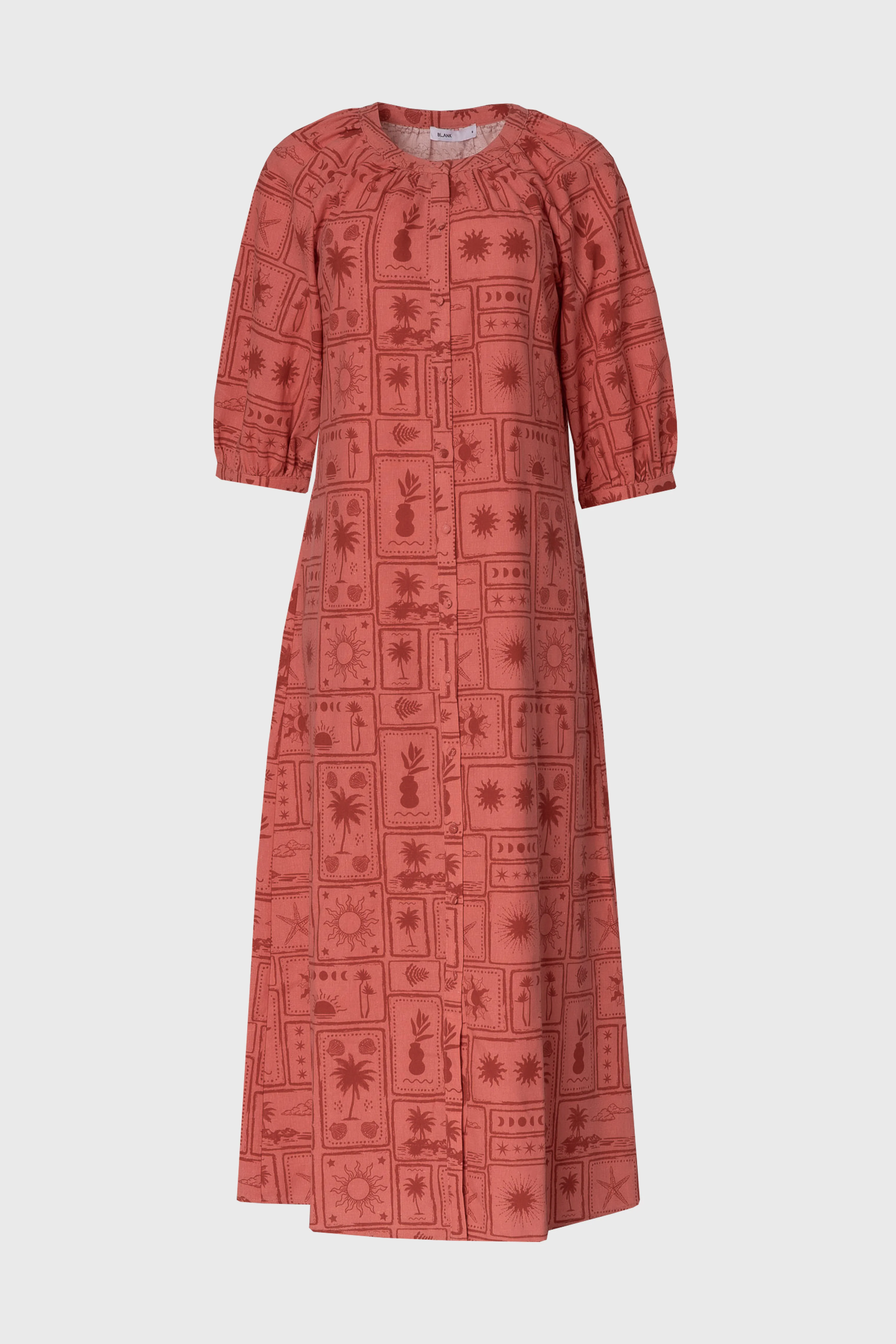 Pink Printed Button Down Maxi Dress - Image 6