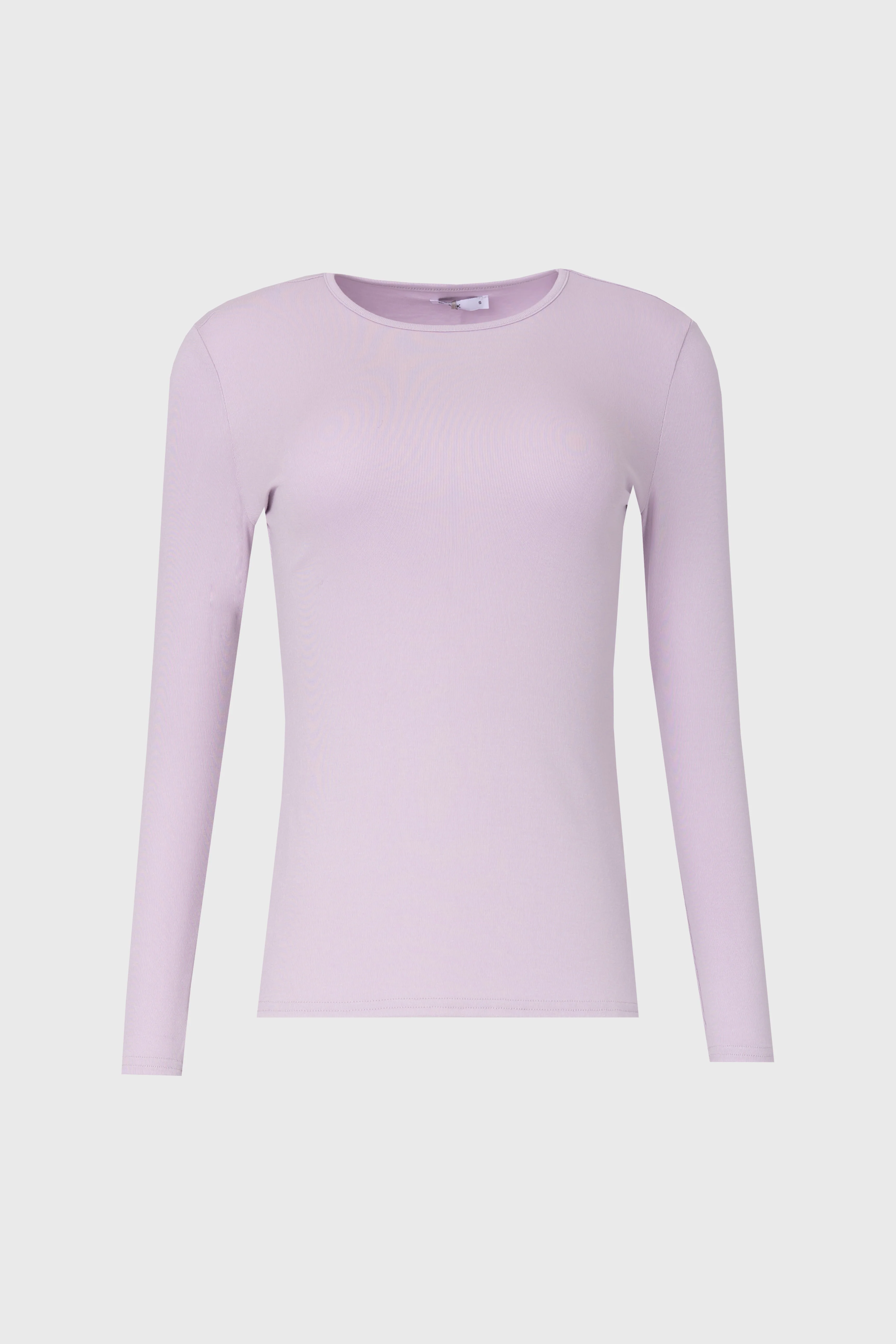 Purple Solid Round Neck Long Sleeve T-Shirt - Image 5
