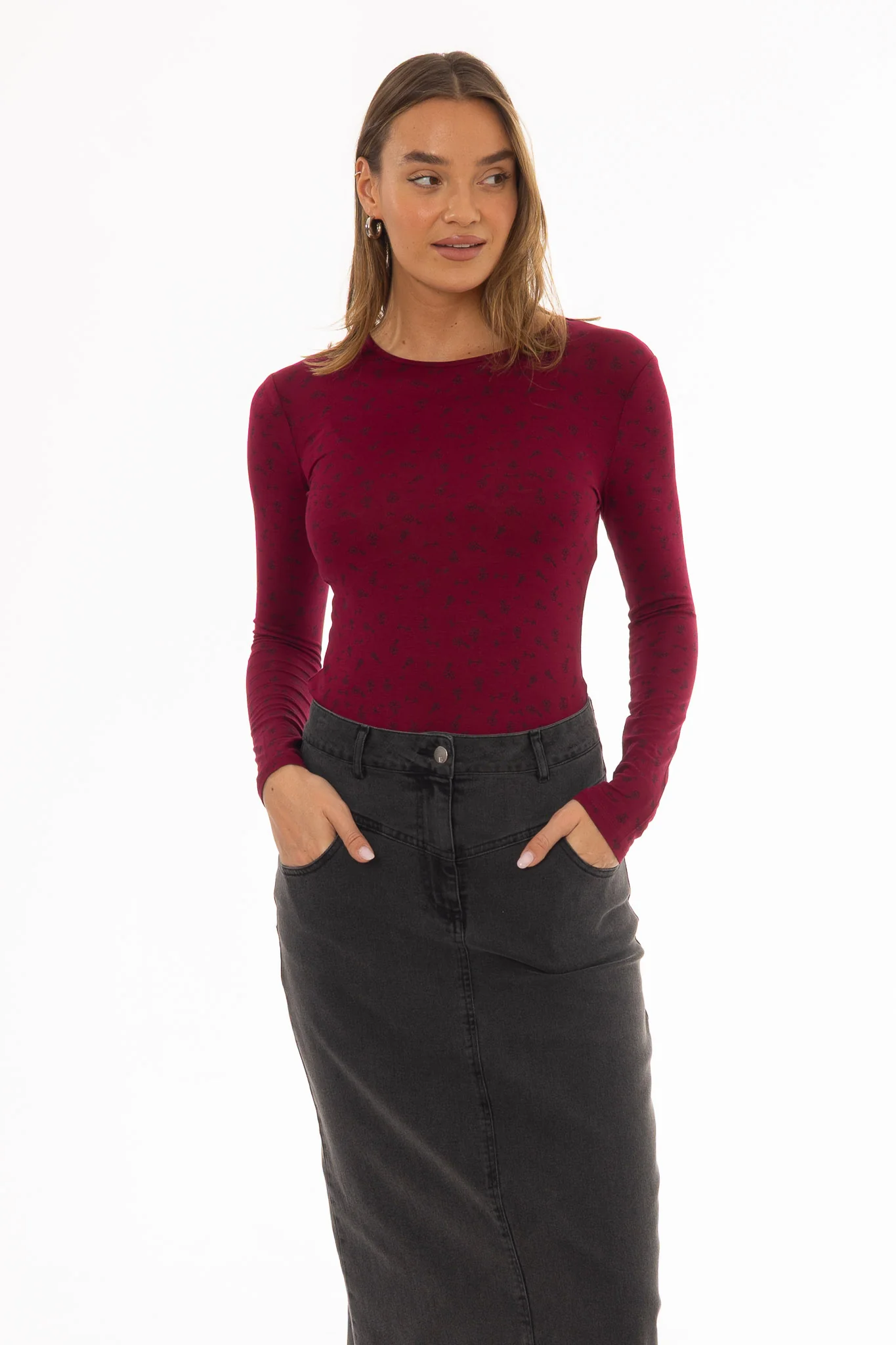 Raspberry Bloom Printed T-Shirt - Image 4