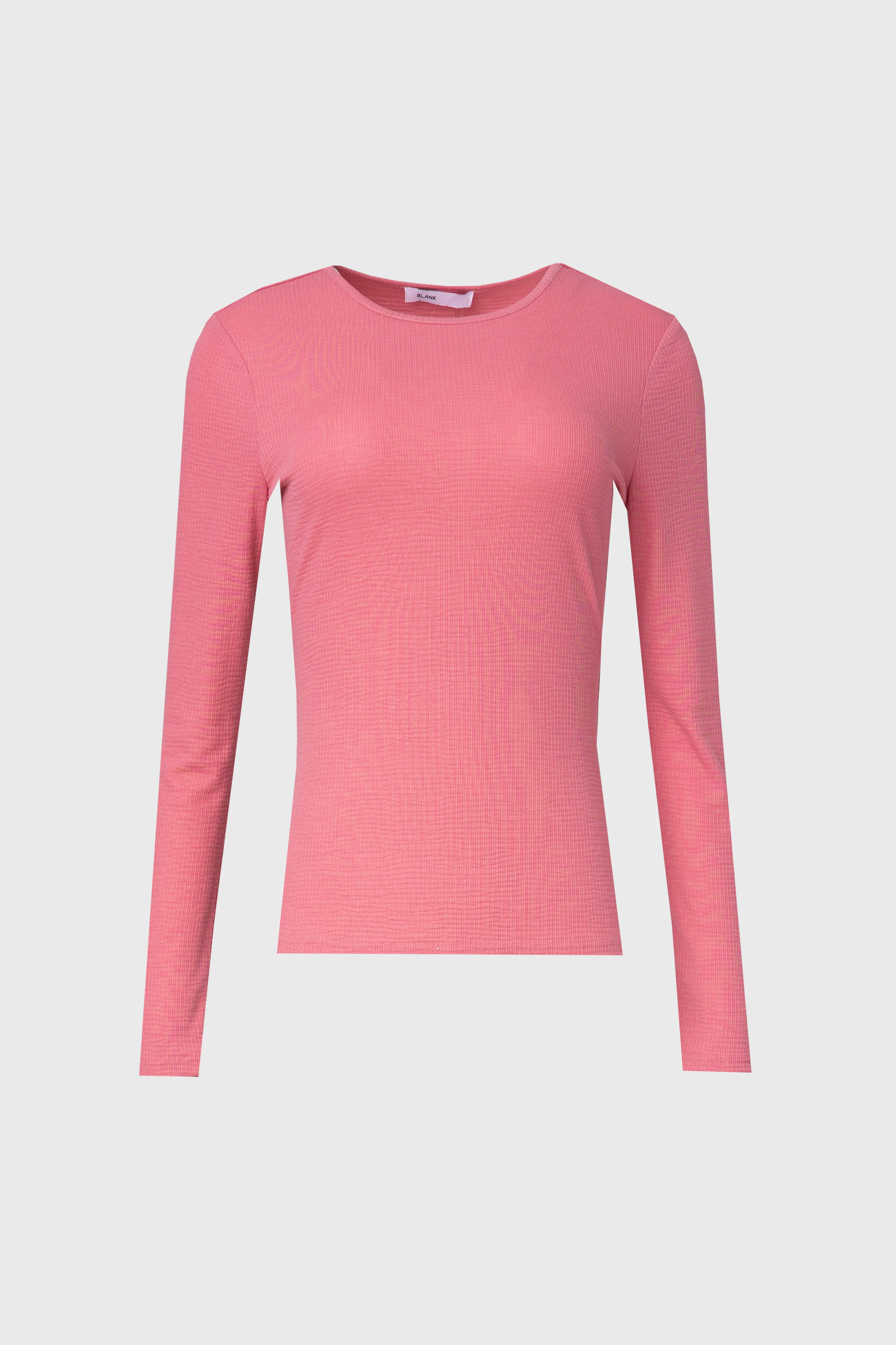 Raspberry Waved Round Neck Long Sleeve T Shirt - Image 5