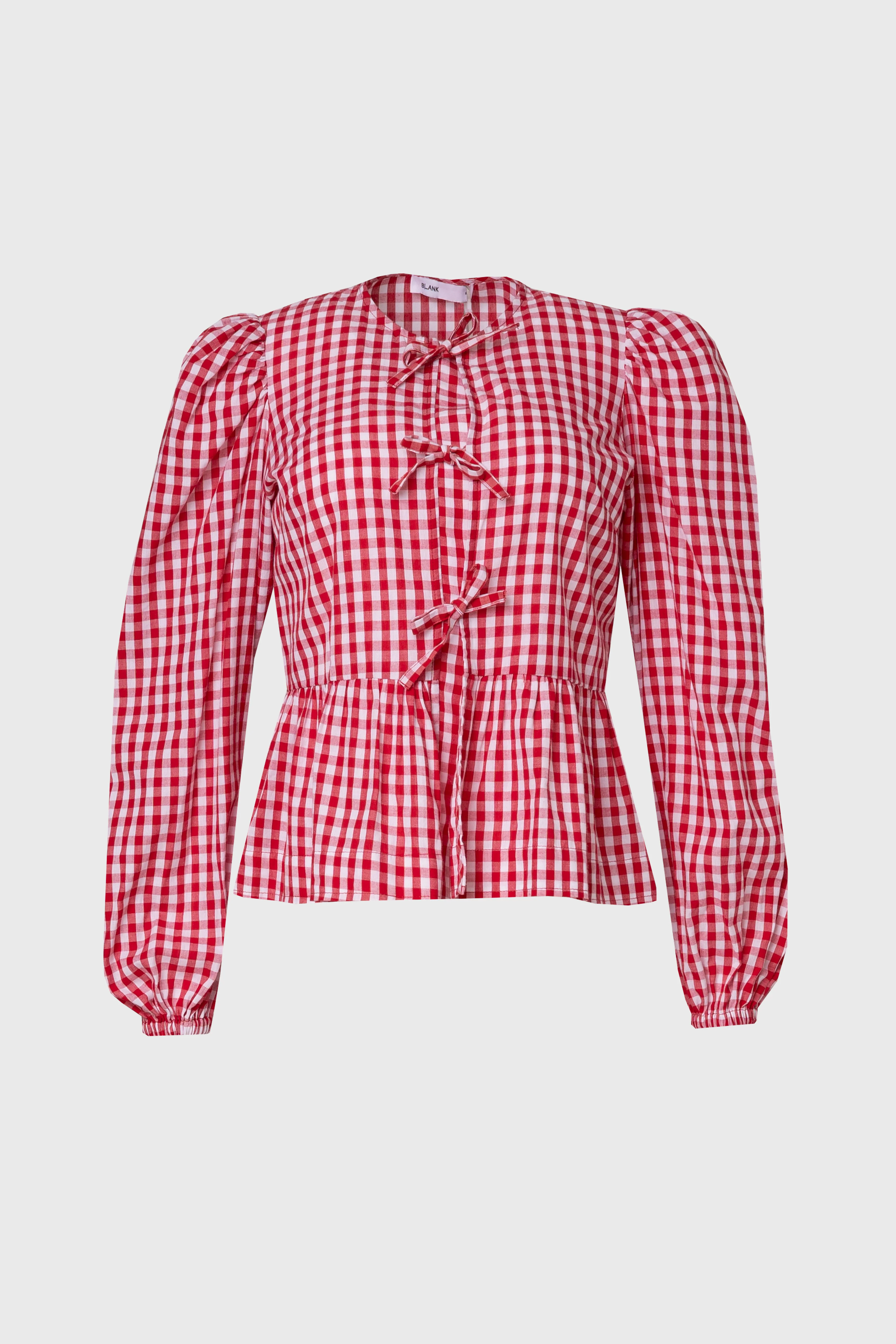 Red Gingham Bow Blouse - Image 5