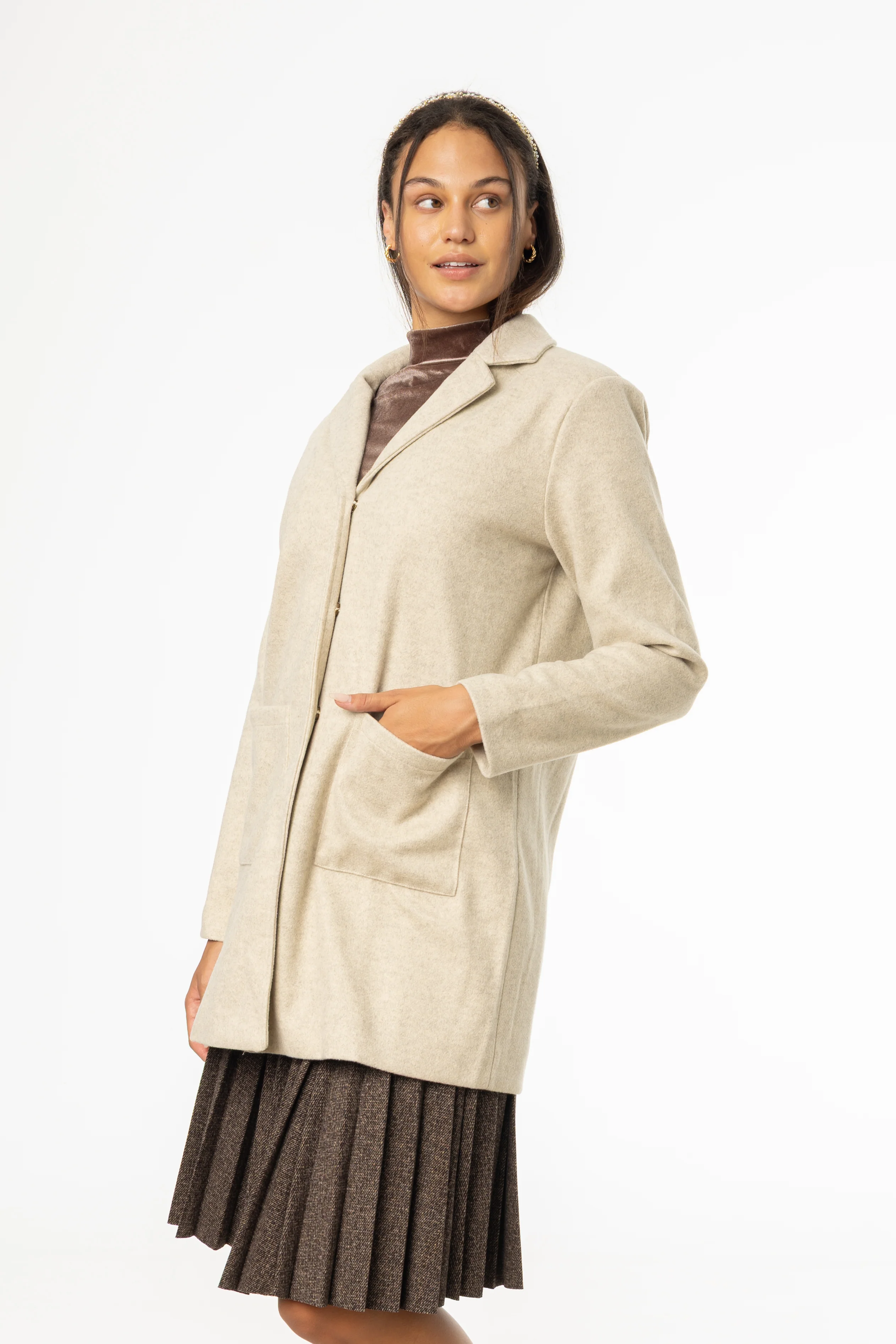Sand Wool Coat - Image 2