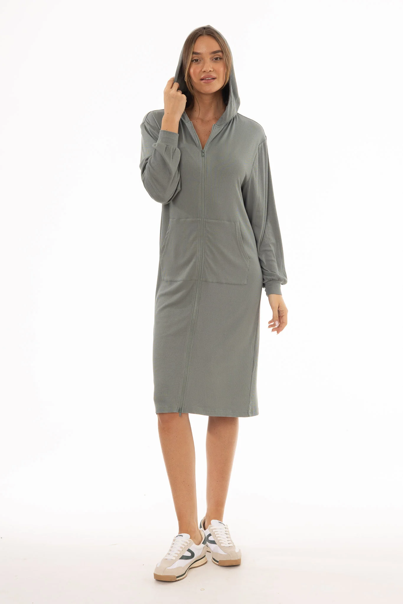 Seafoam Ribbed Sweatshirt Dress - Image 4