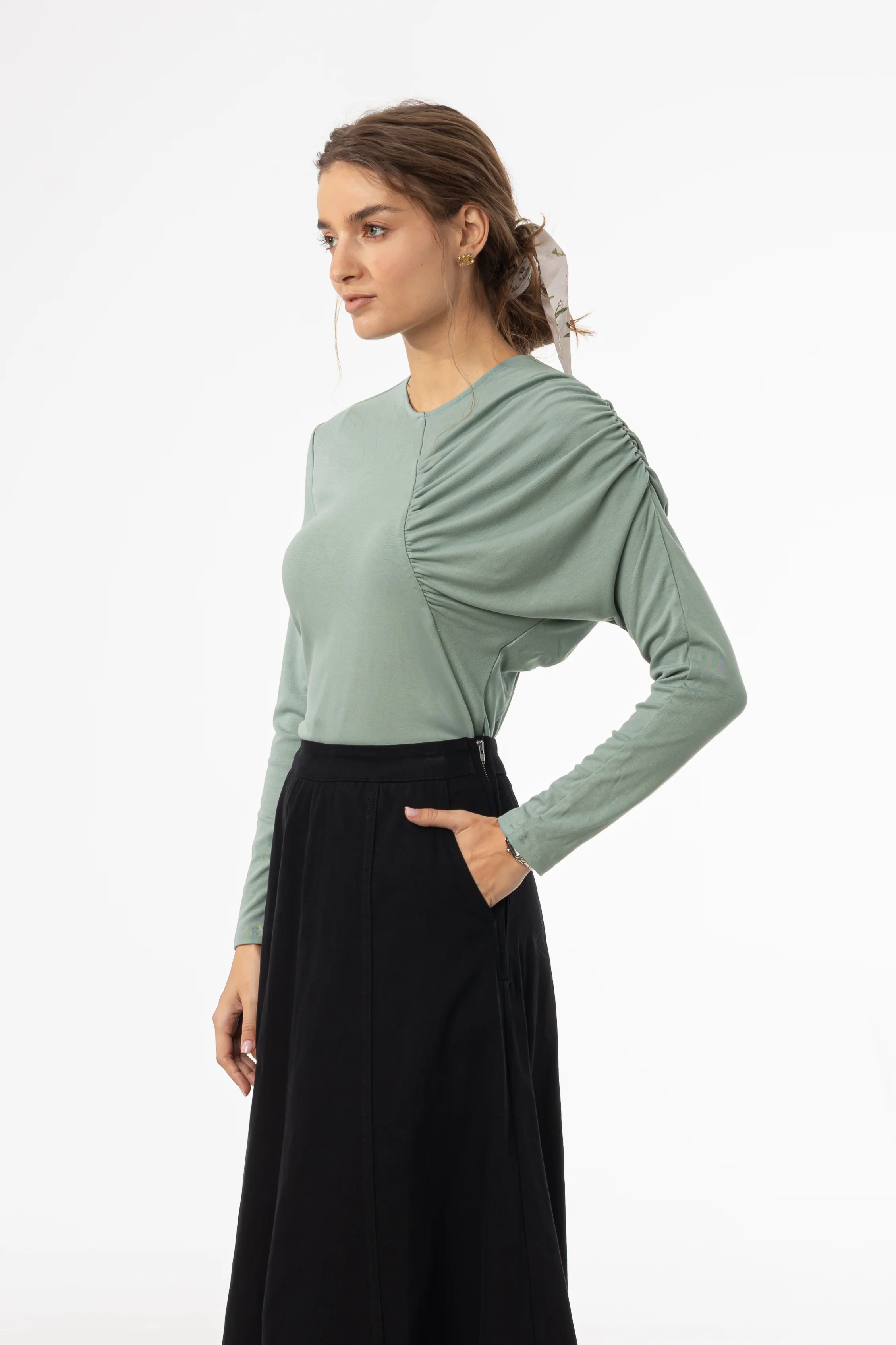 Seafoam Side Ruched Top - Image 2