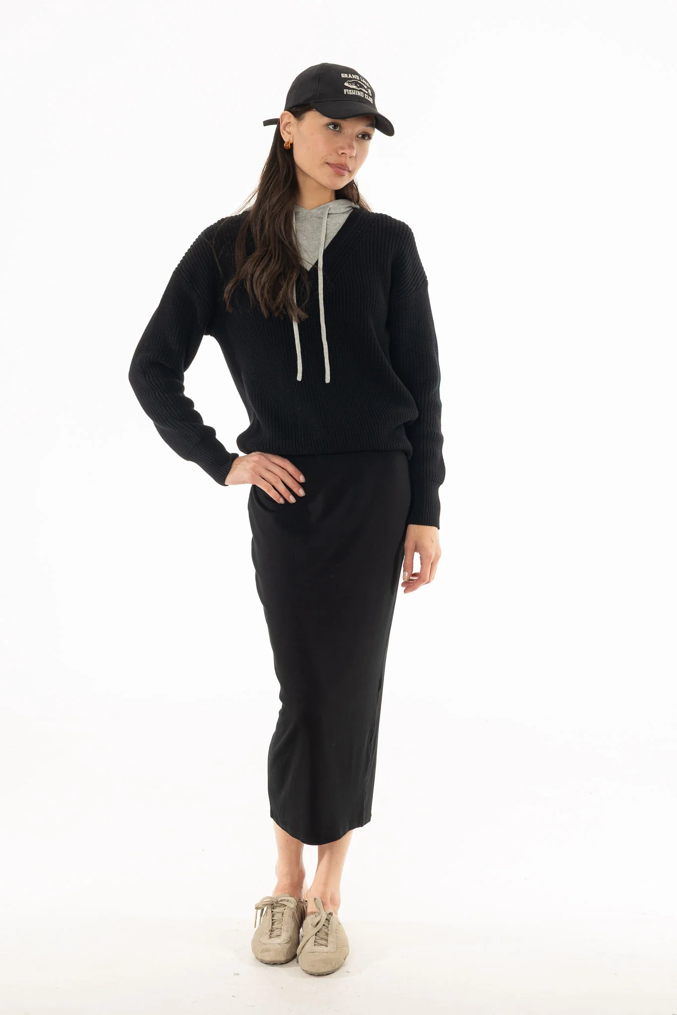 Black Solid Skirt Legging - Image 5