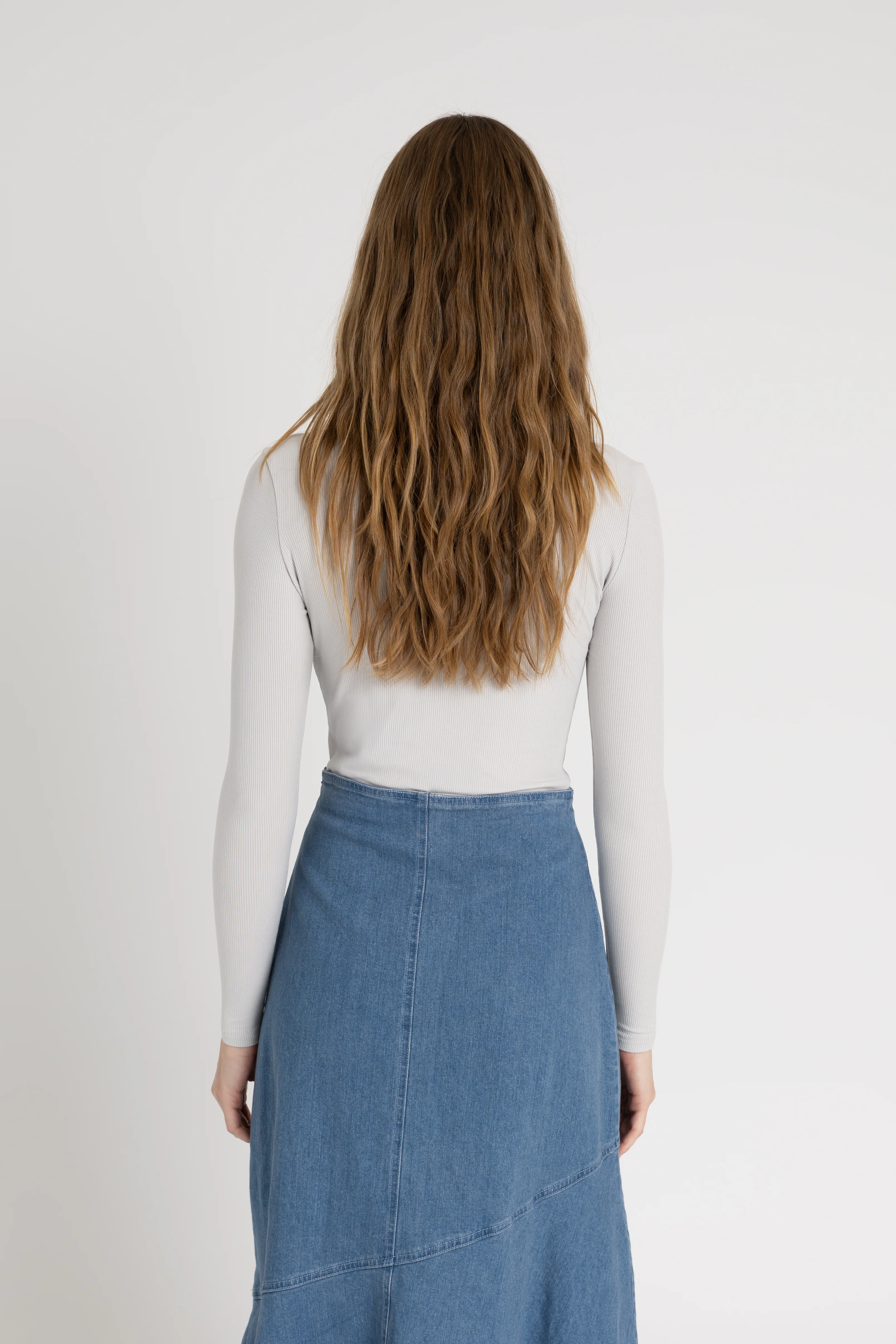 Slate Long Sleeve Ribbed Tee - Image 3