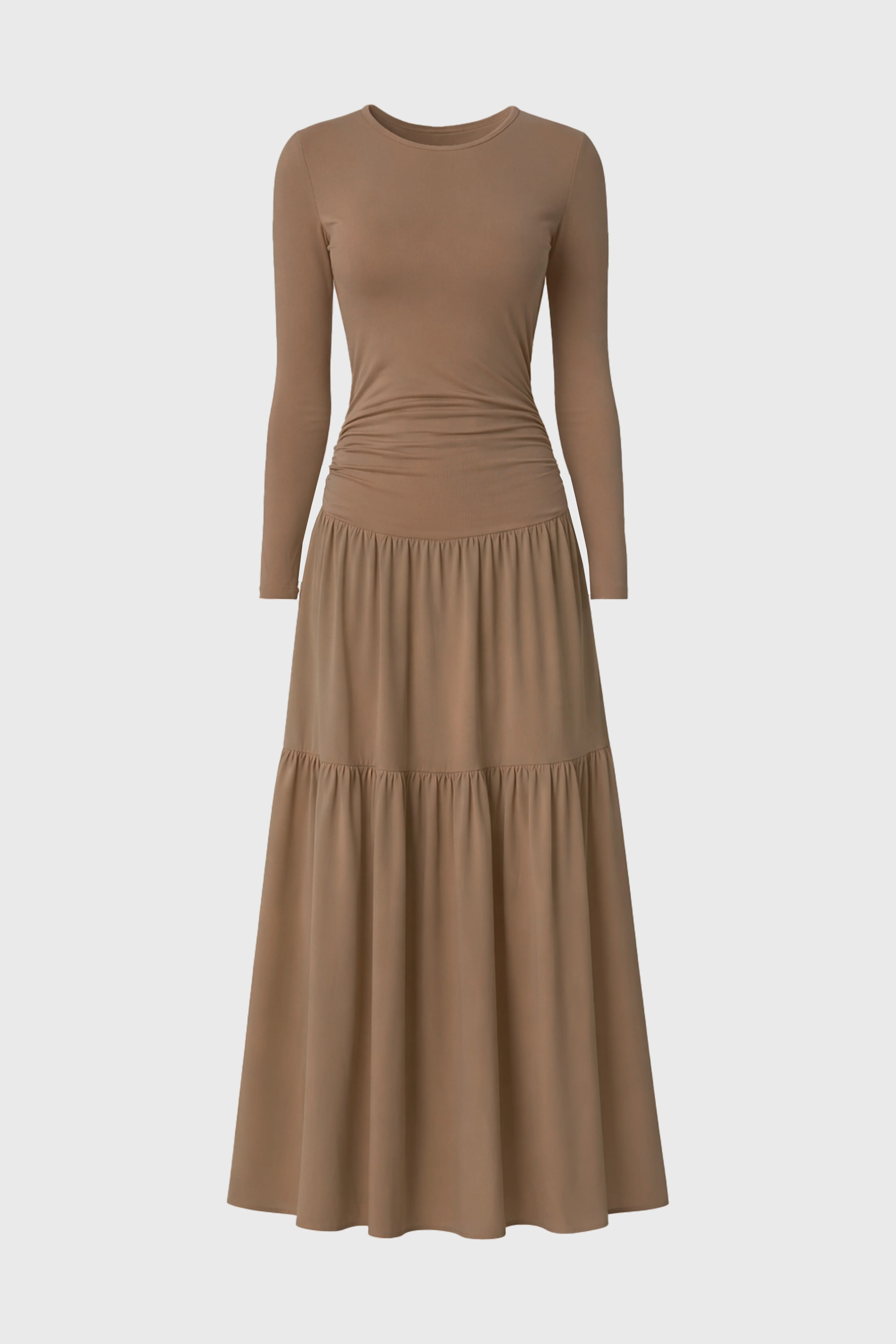 Tan Combo Tiered Maxi Dress - Image 6