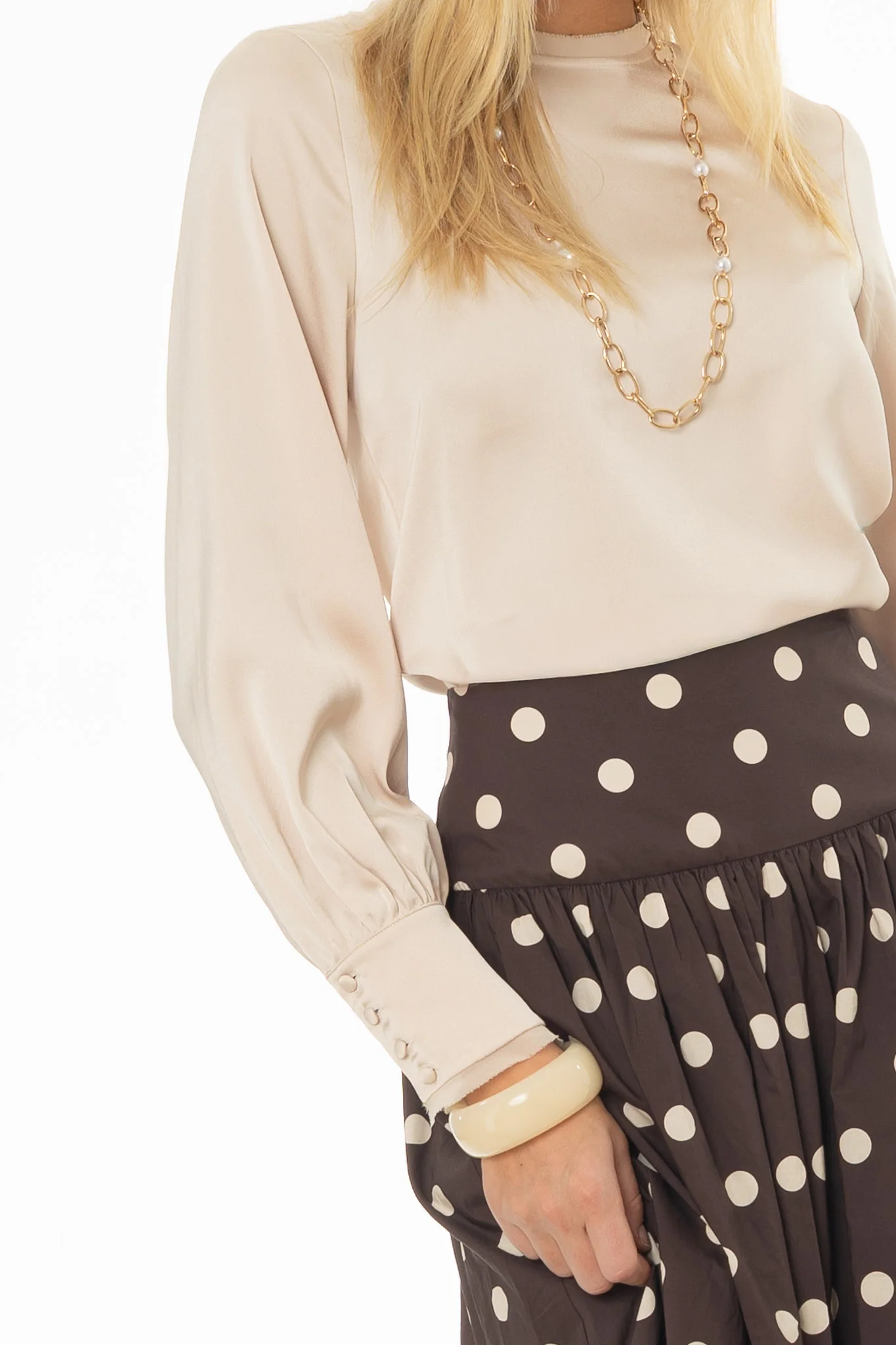 Tan Chiffon Edge Blouse - Image 2