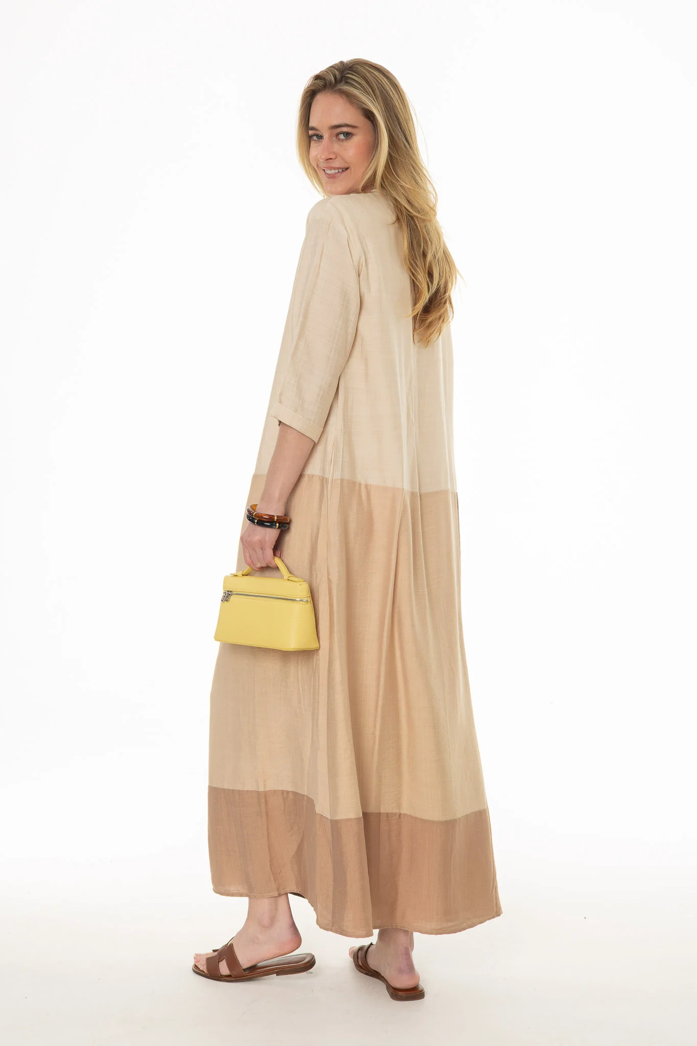 Tan Colorblock Oversized Maxi Dress - Image 4