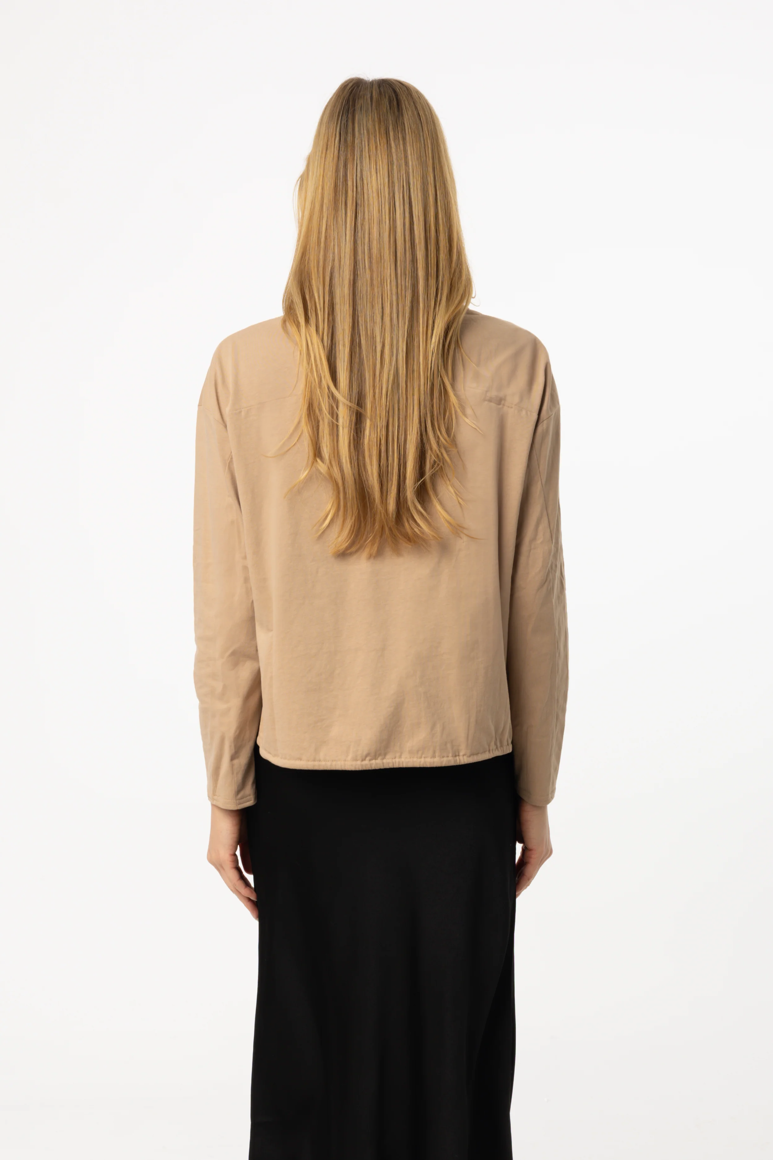 Tan High Low Drawstring Tee - Image 3