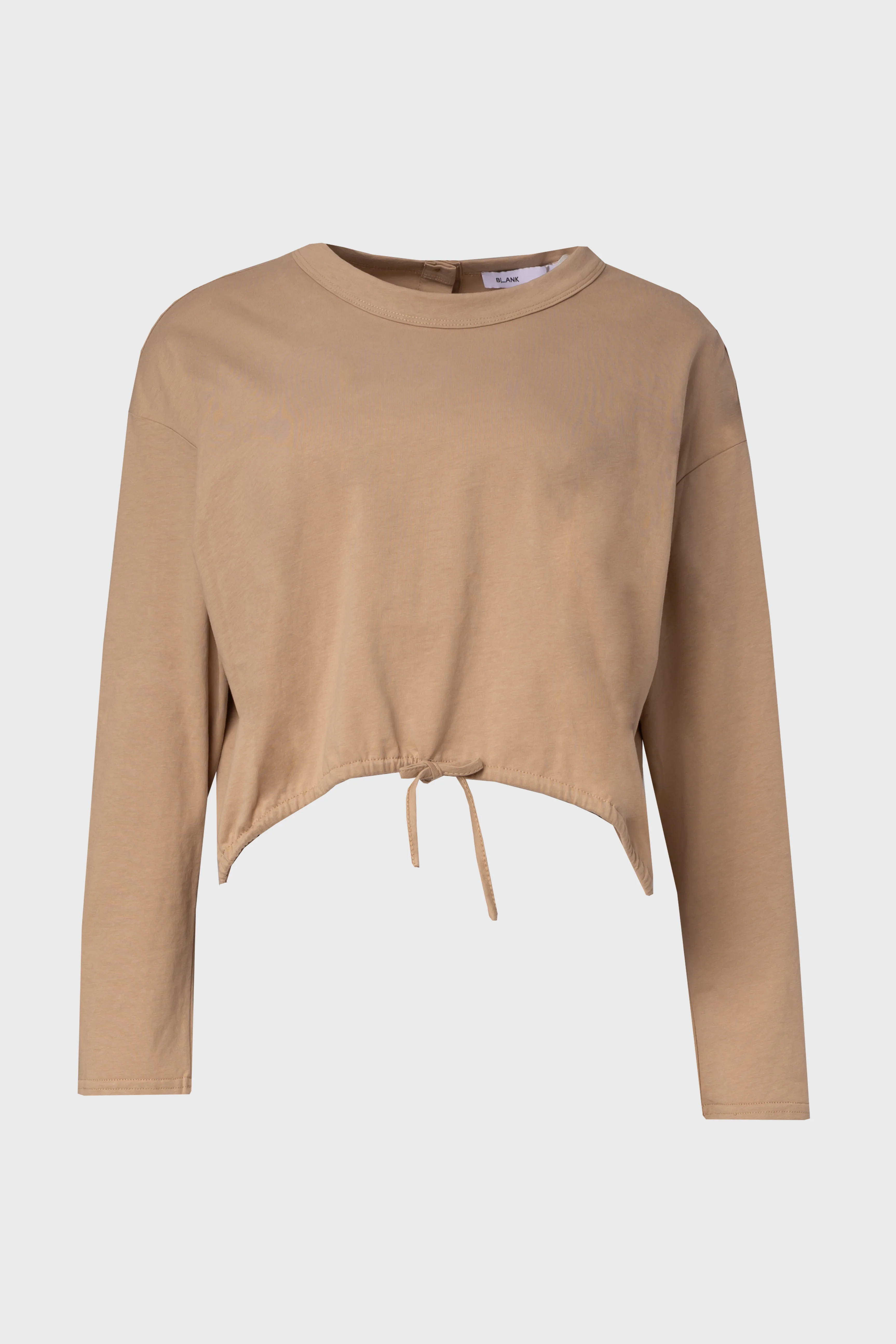 Tan High Low Drawstring Tee - Image 5