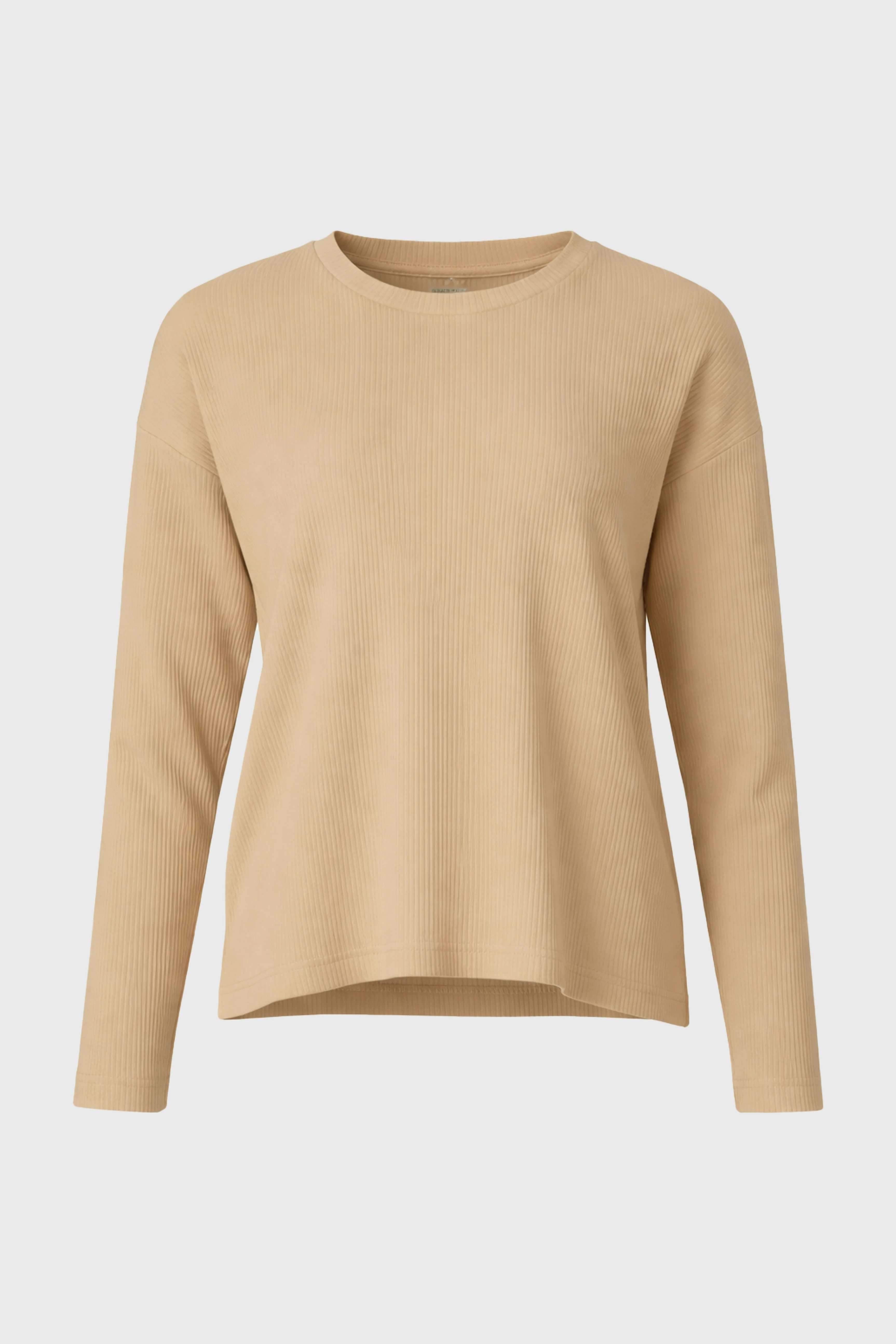 Tan Ribbed Dolman Sleeve T-Shirt - Image 6