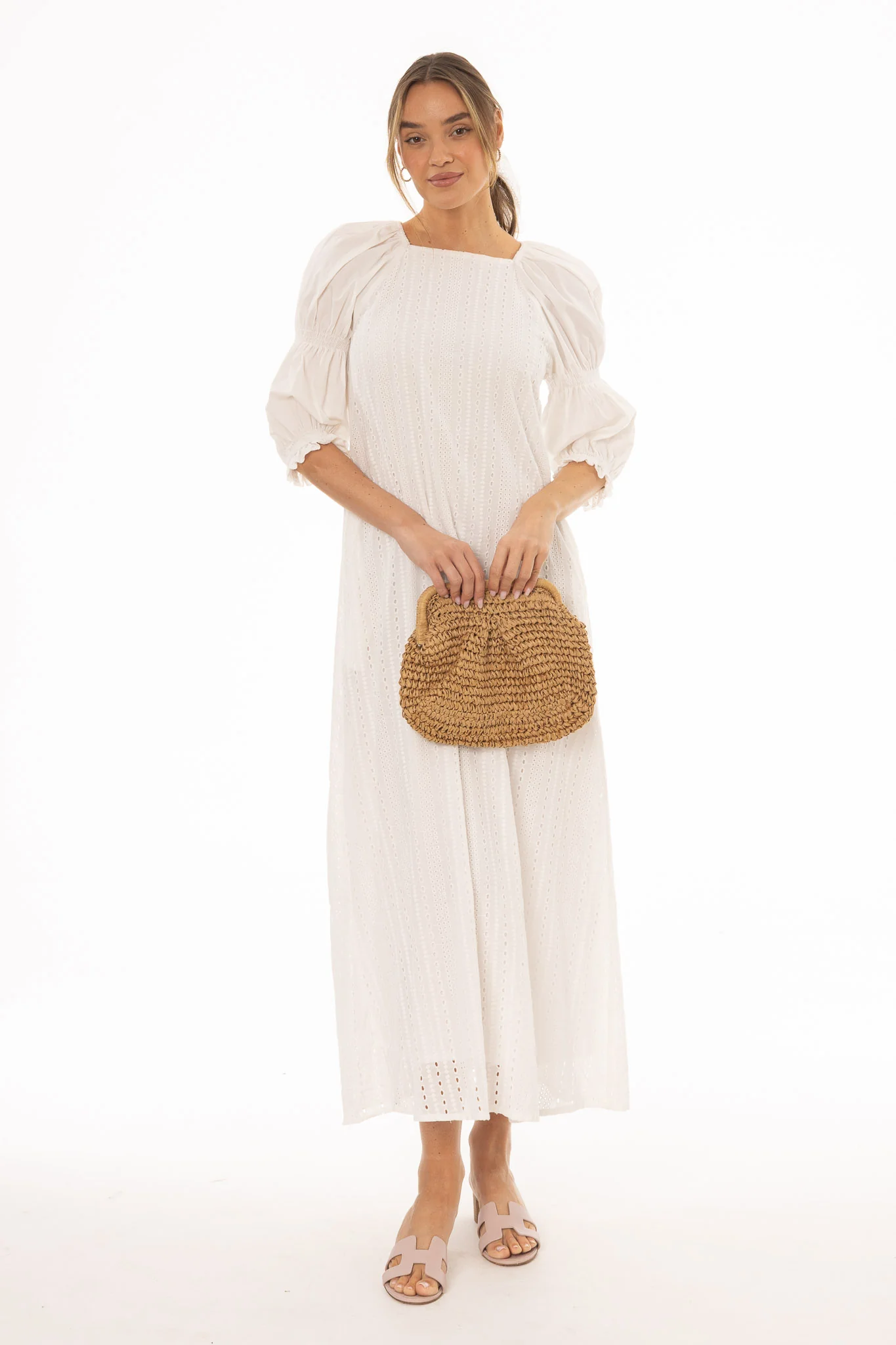 White Eyelet Maxi Dress - Image 5