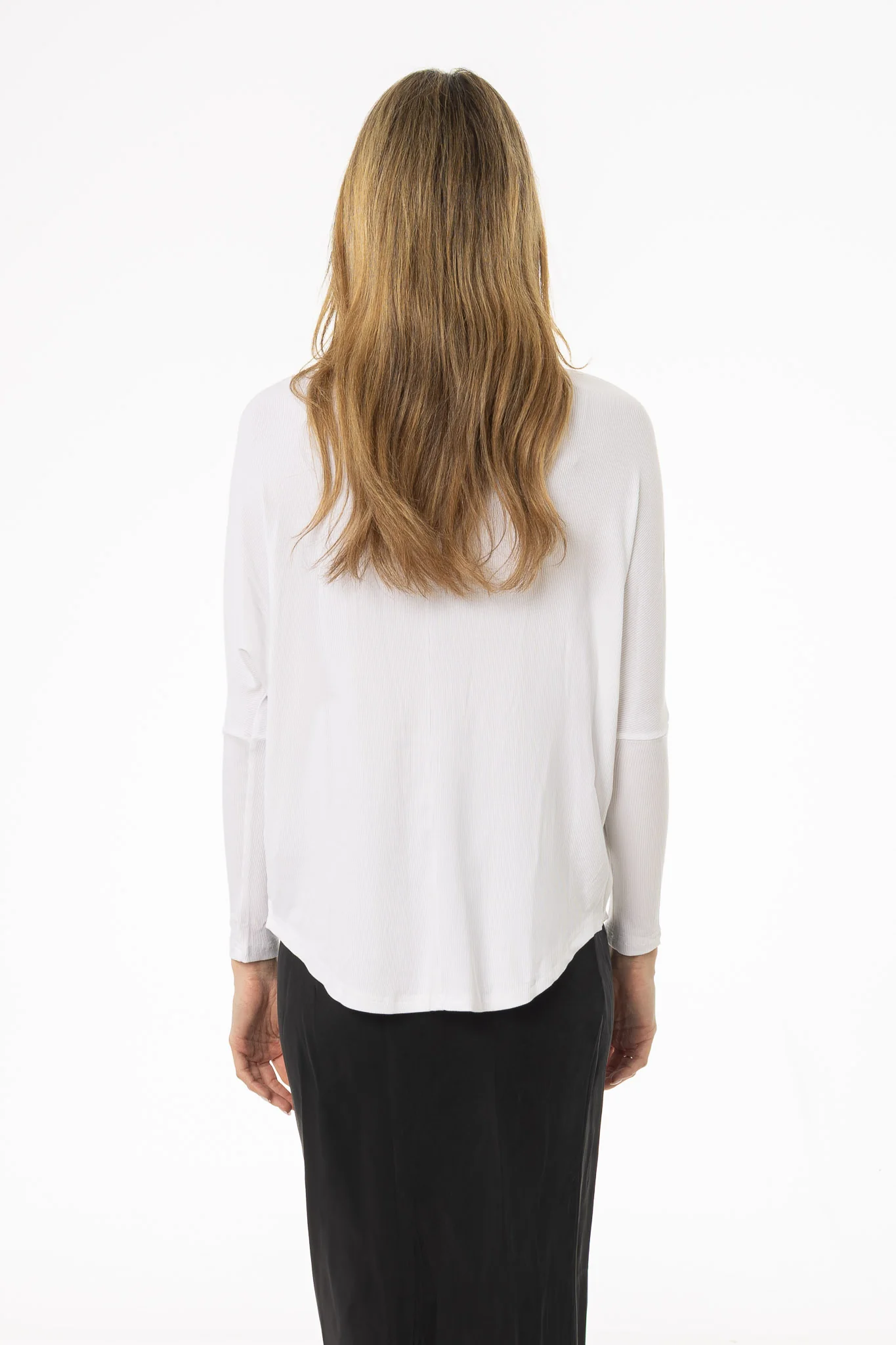 White Henley Dolman T-Shirt - Image 3