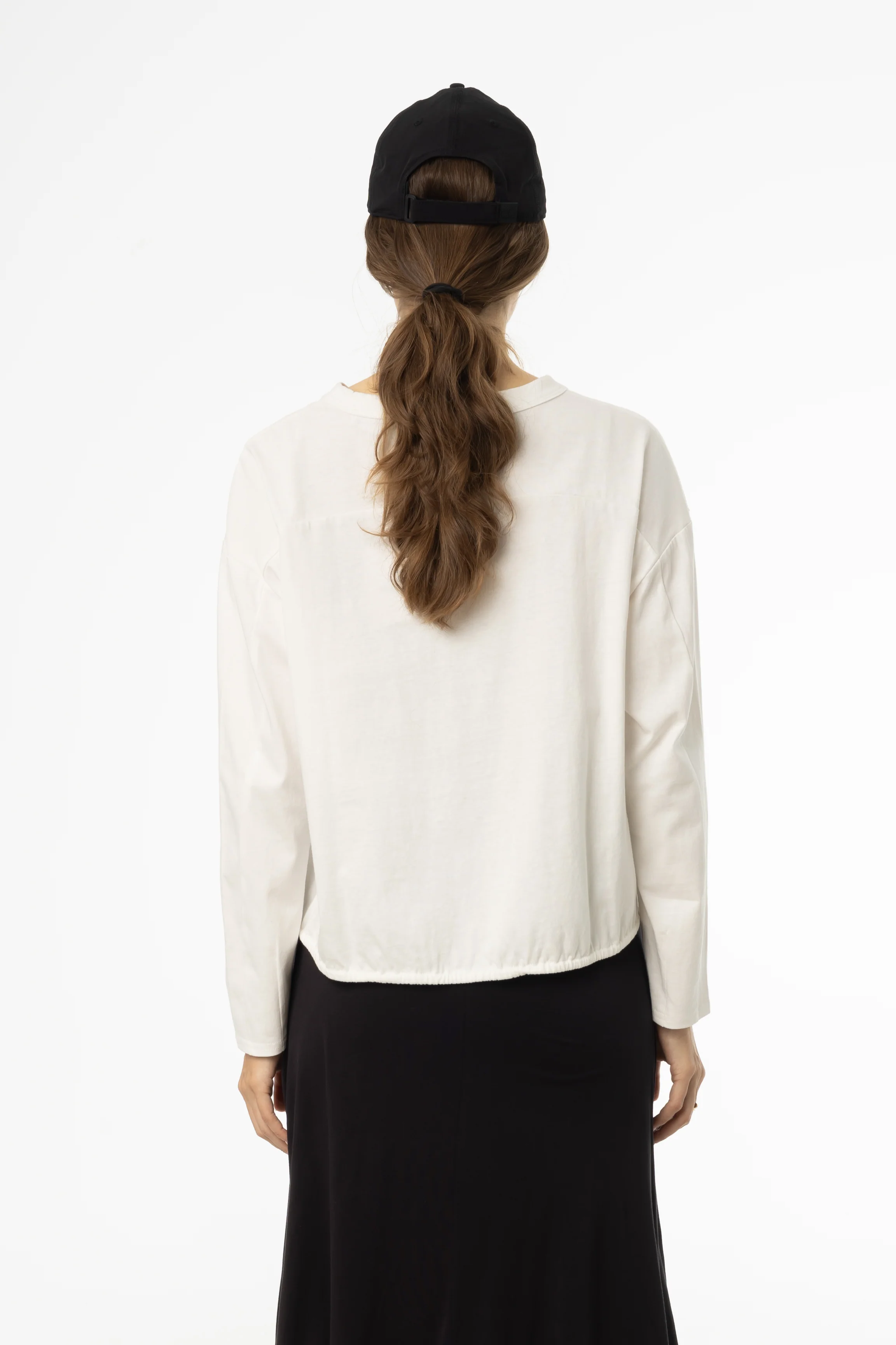 White High Low Drawstring Tee - Image 3