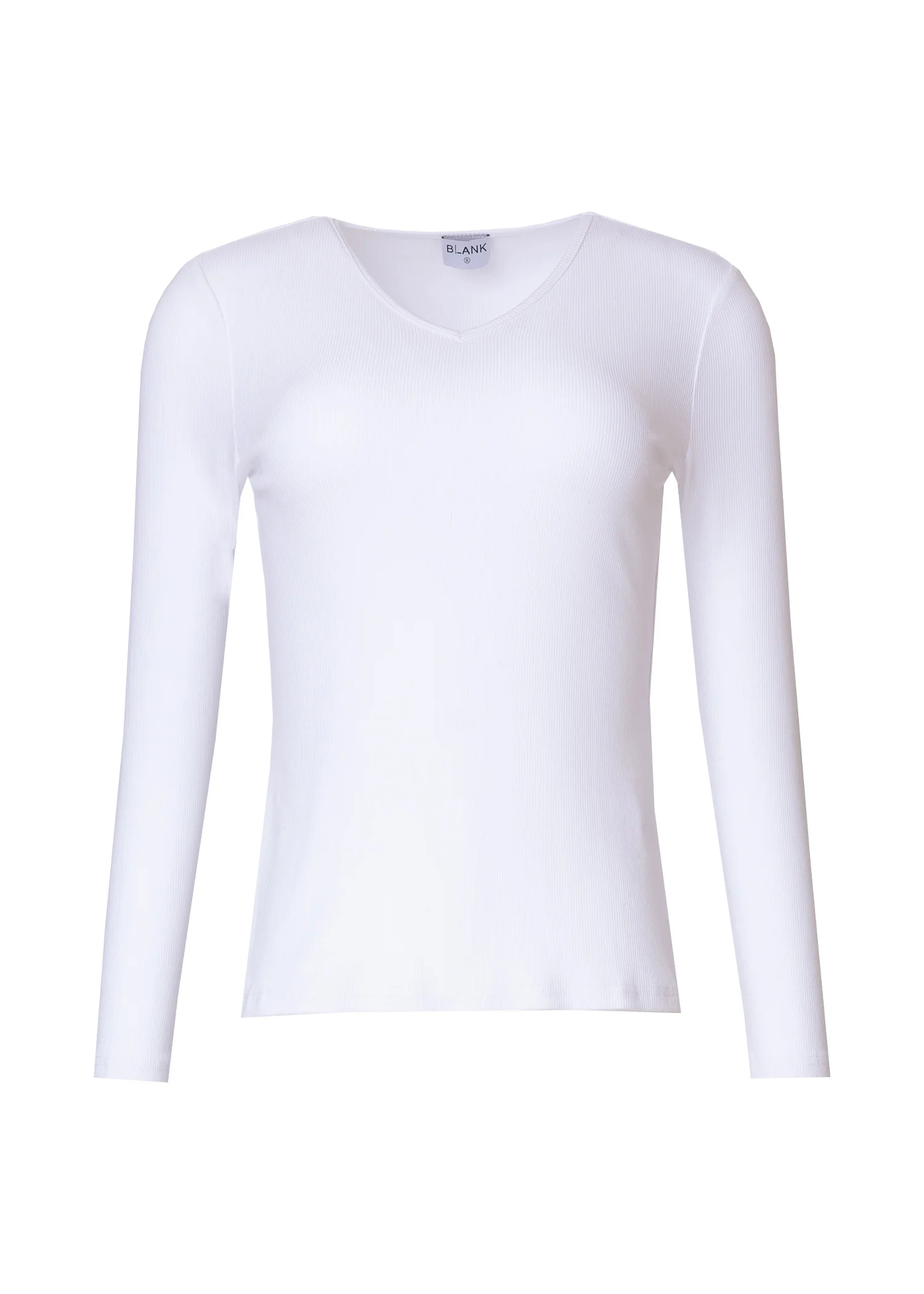 White Lower V Neck Tee - Image 5